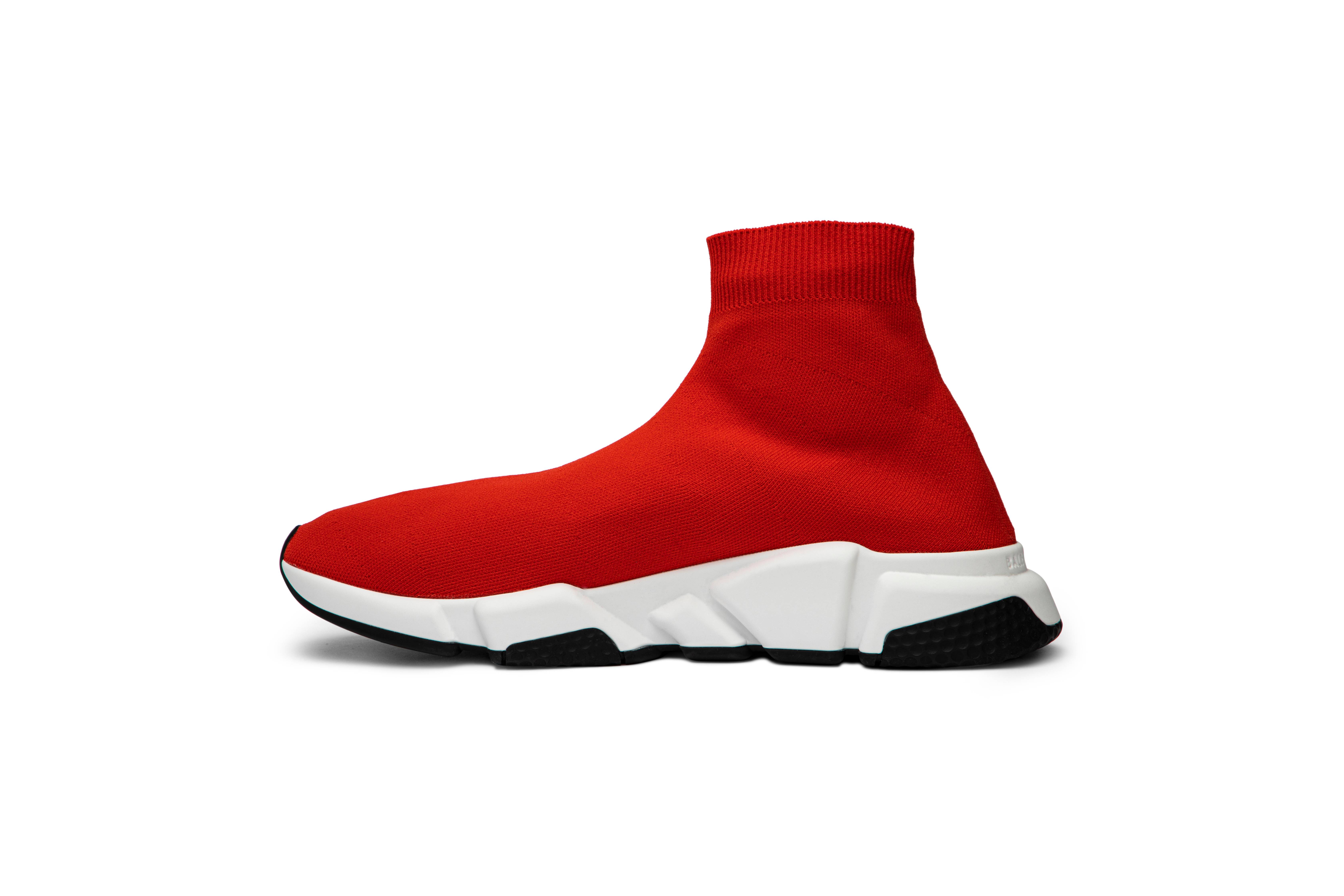 balenciaga speed trainer mid red