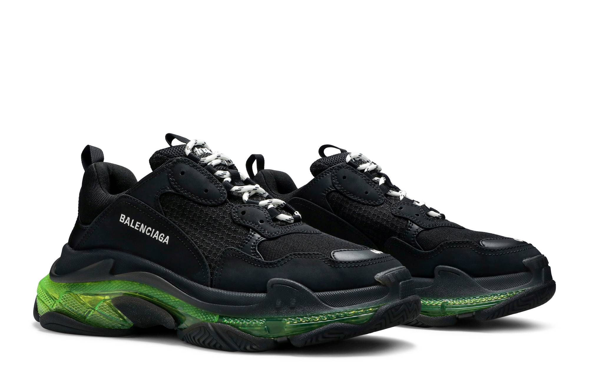 balenciaga triple s black yellow fluo