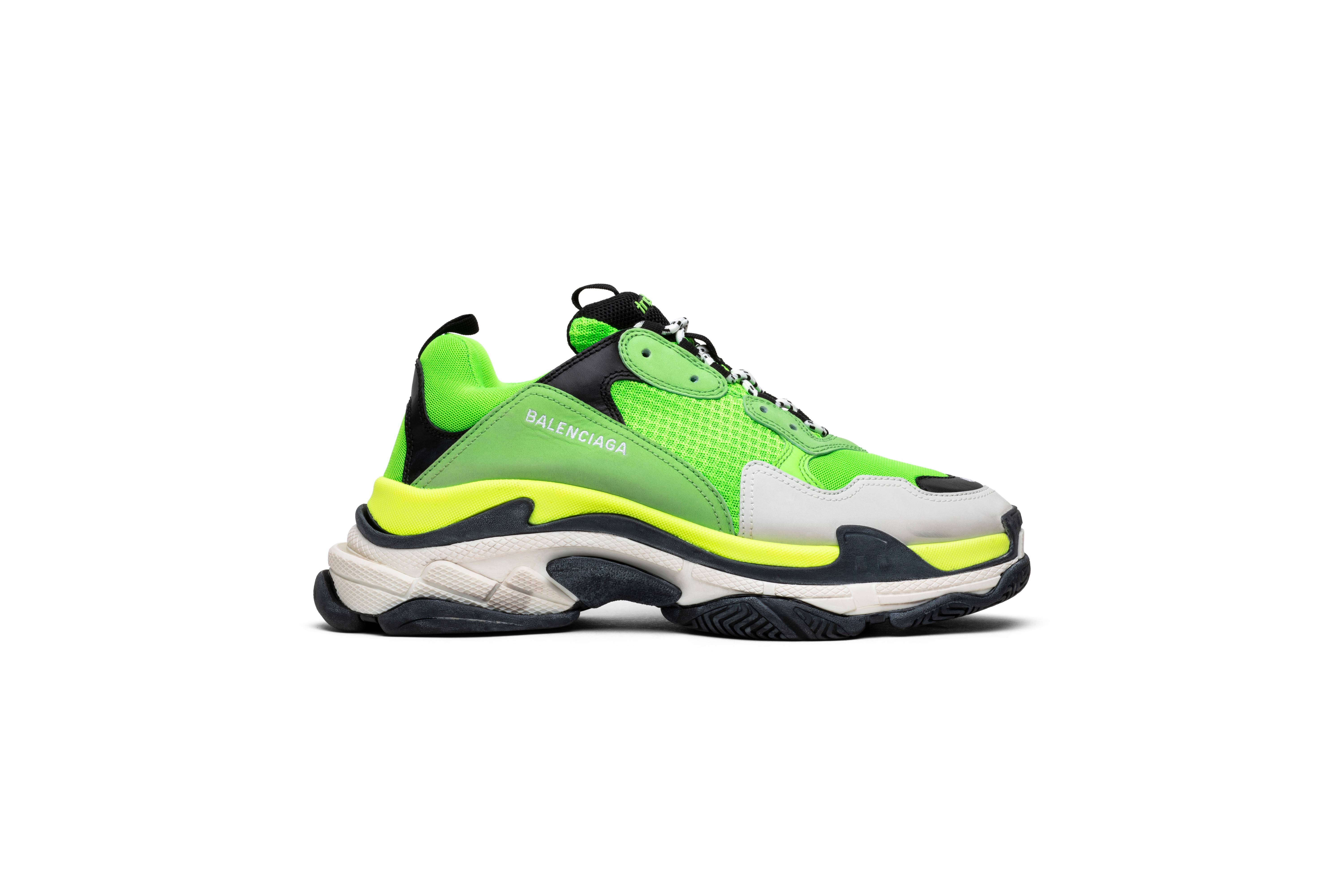 lime green triple s balenciaga