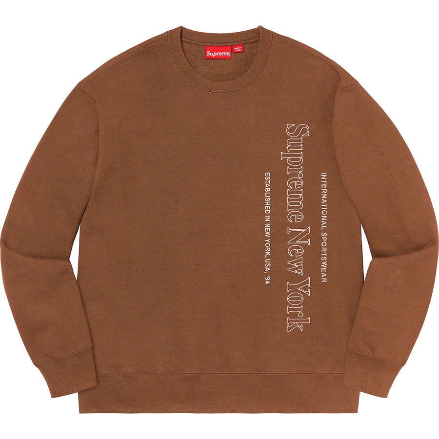 Supreme Side Logo Crewneck Brown 