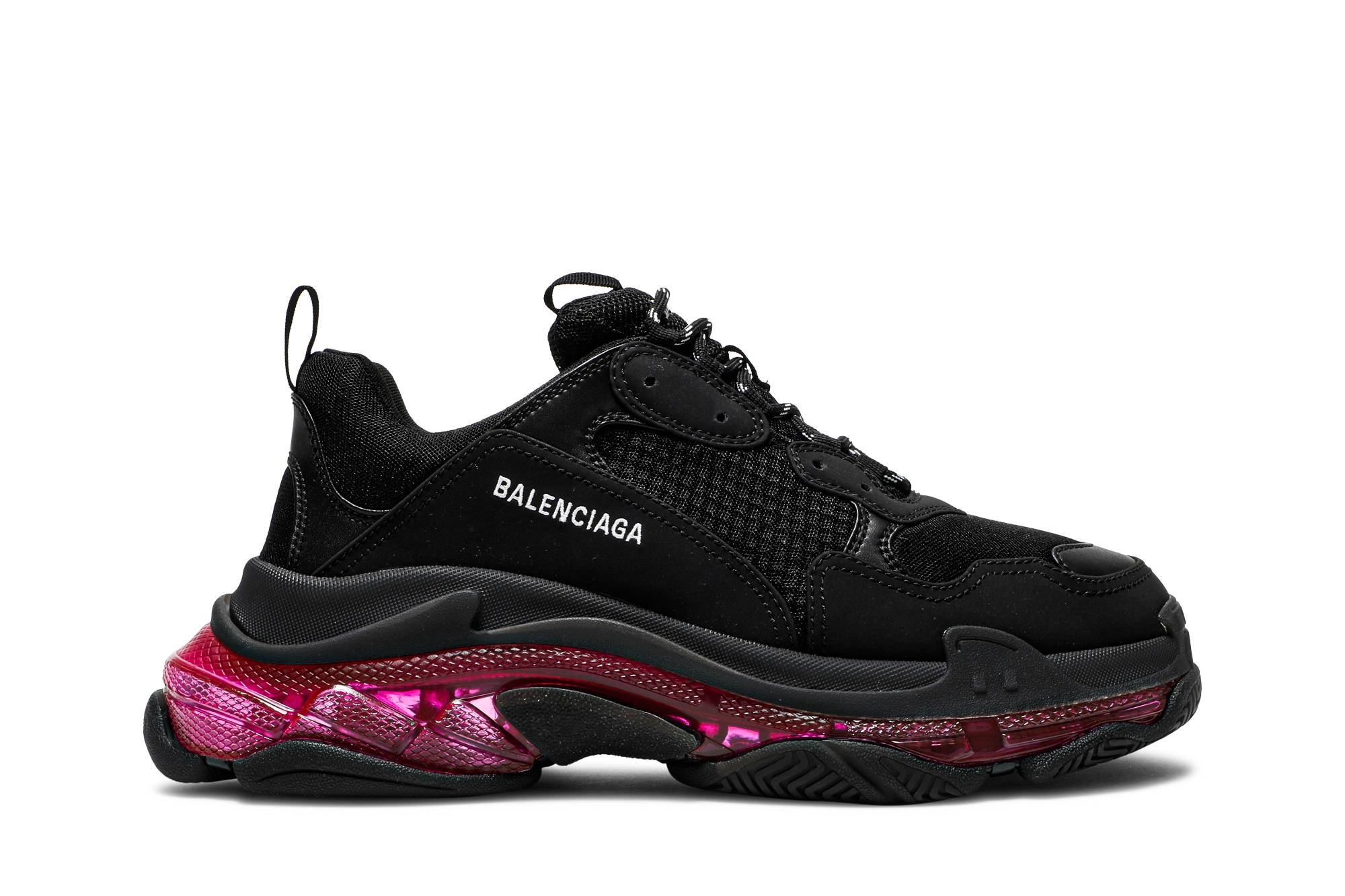 black and pink balenciaga triple s