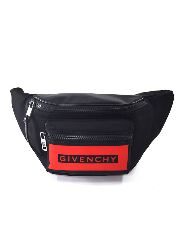 red and black fanny pack