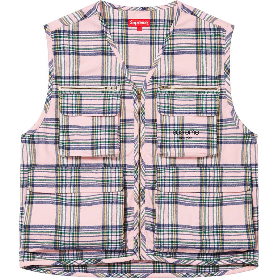 tartan flannel cargo vest