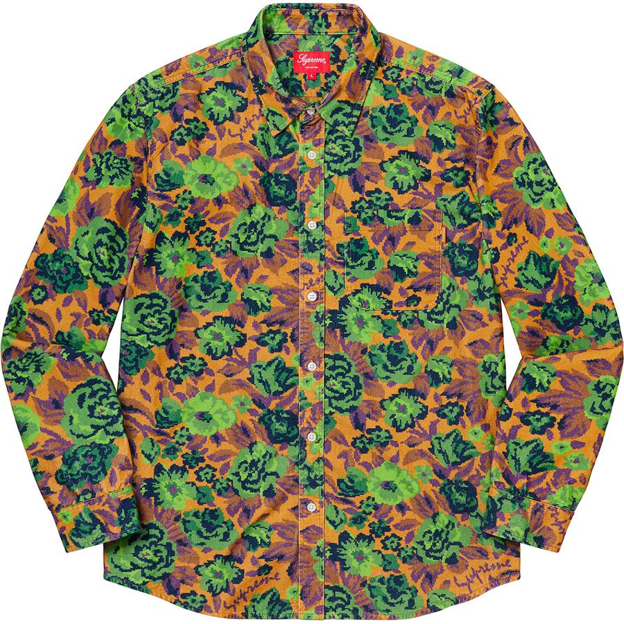 Supreme Digi Floral Corduroy Shirt Gold 