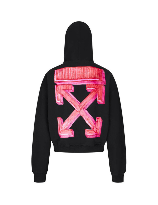 off white marker arrows hoodie pink