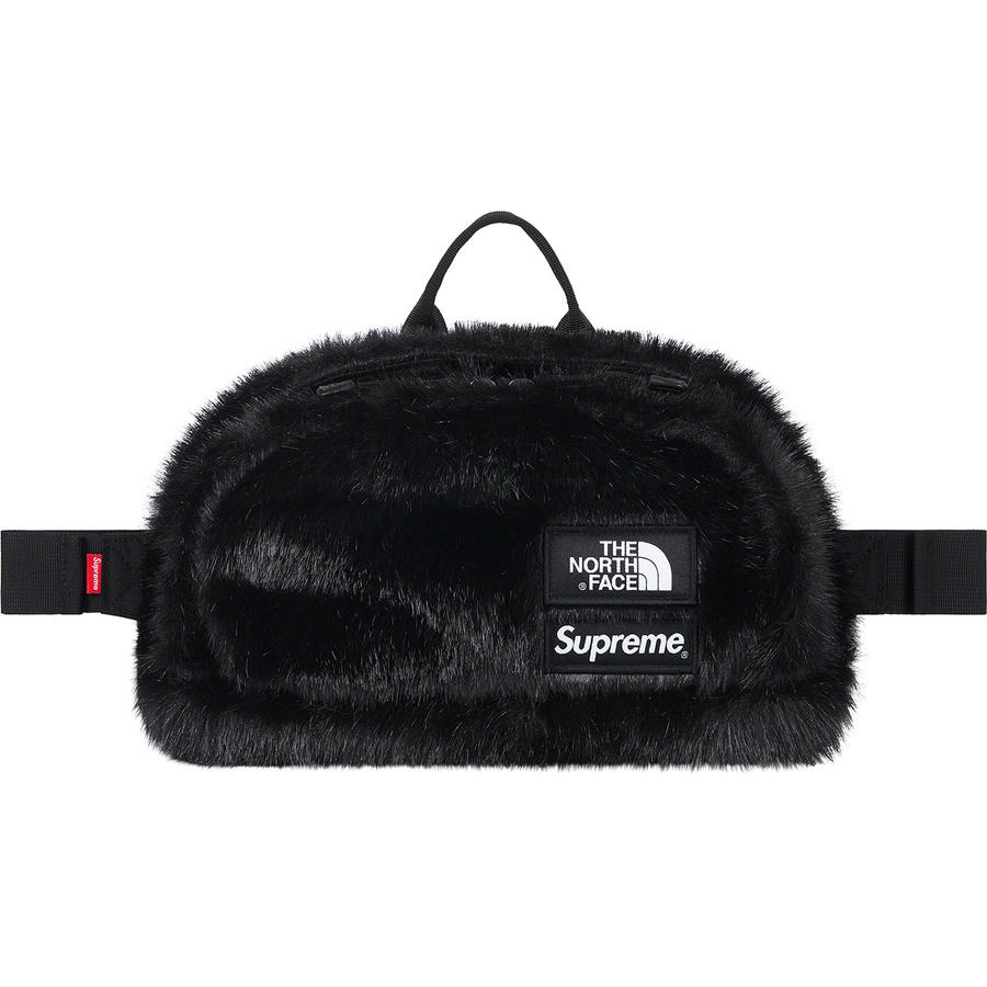 supreme the north face faux fur waist bag black