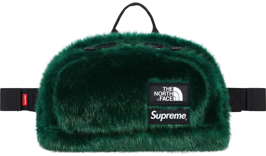 Supreme x The North Face Faux Fur Waist Bag Green