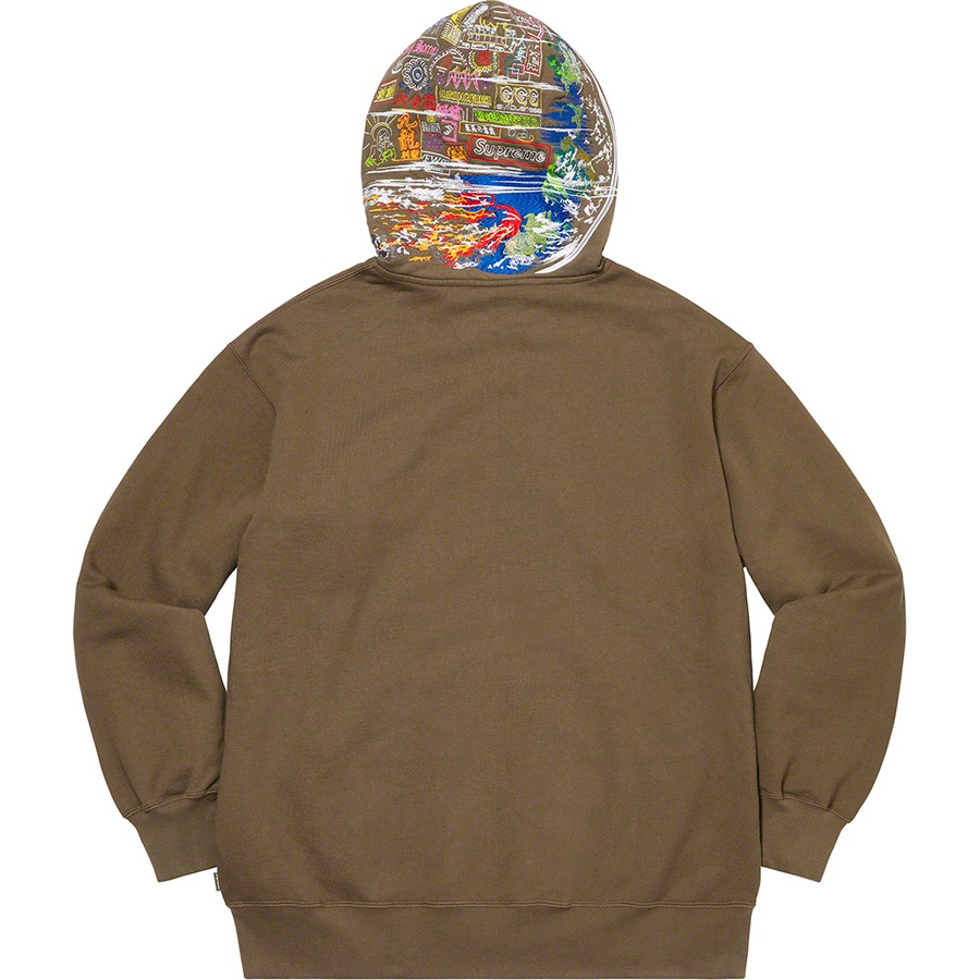 supreme globe zip up hoodie