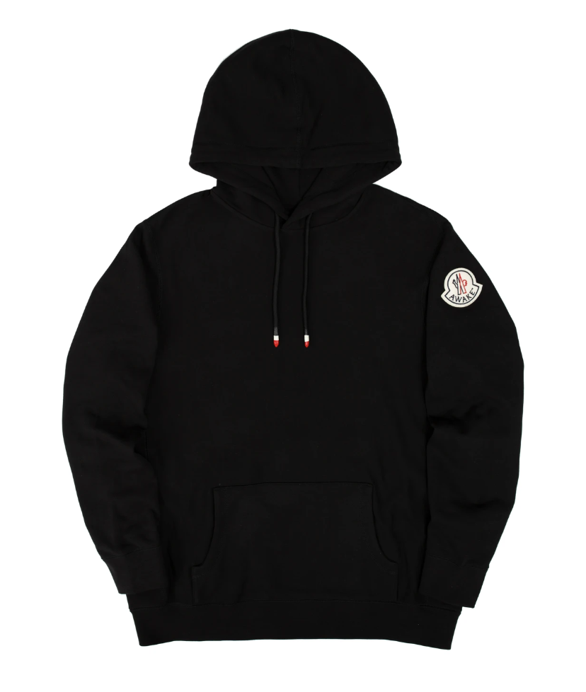 awake x moncler maglia hoodie black