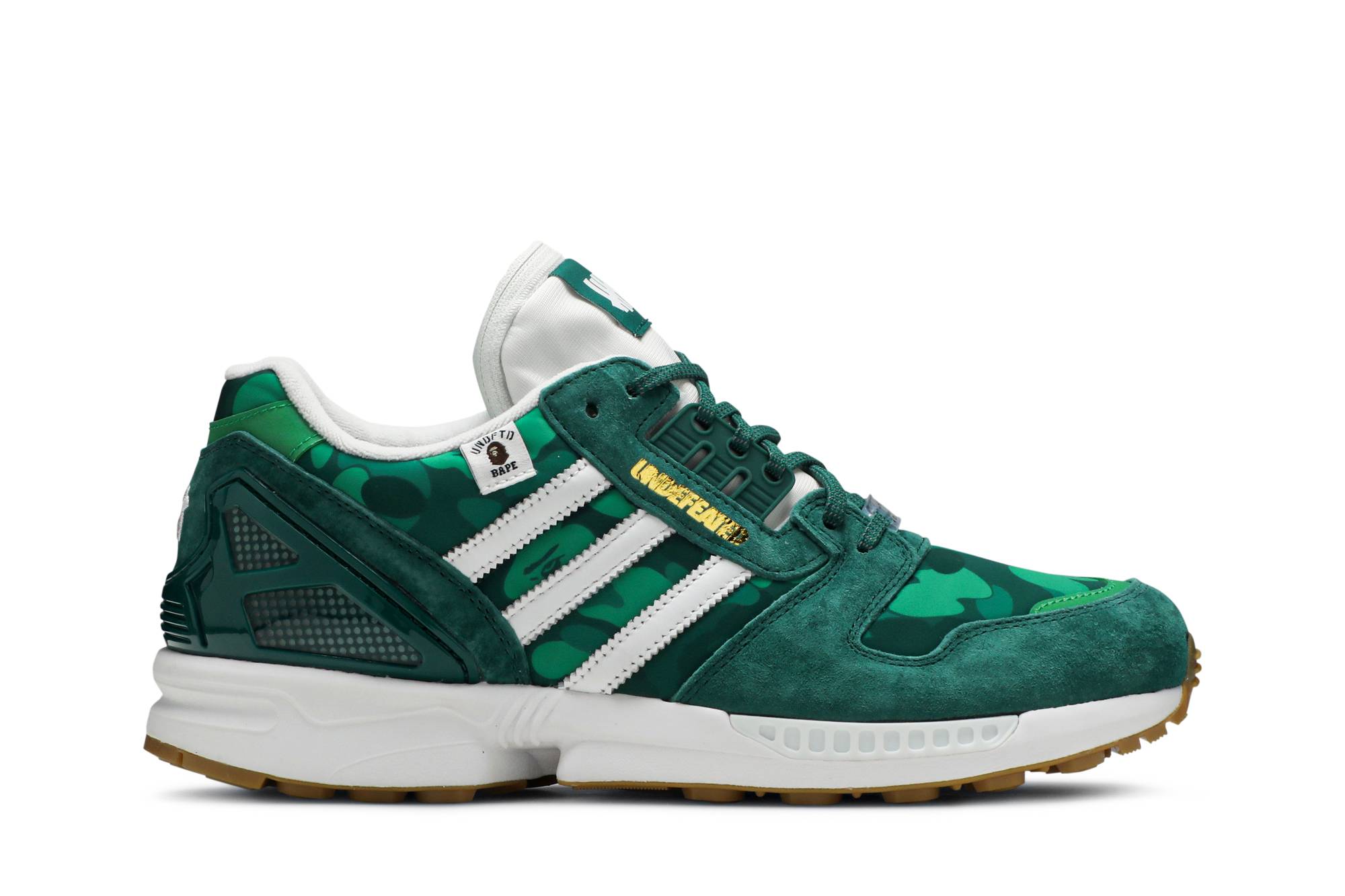 bape x undefeated x adidas zx 8000 green