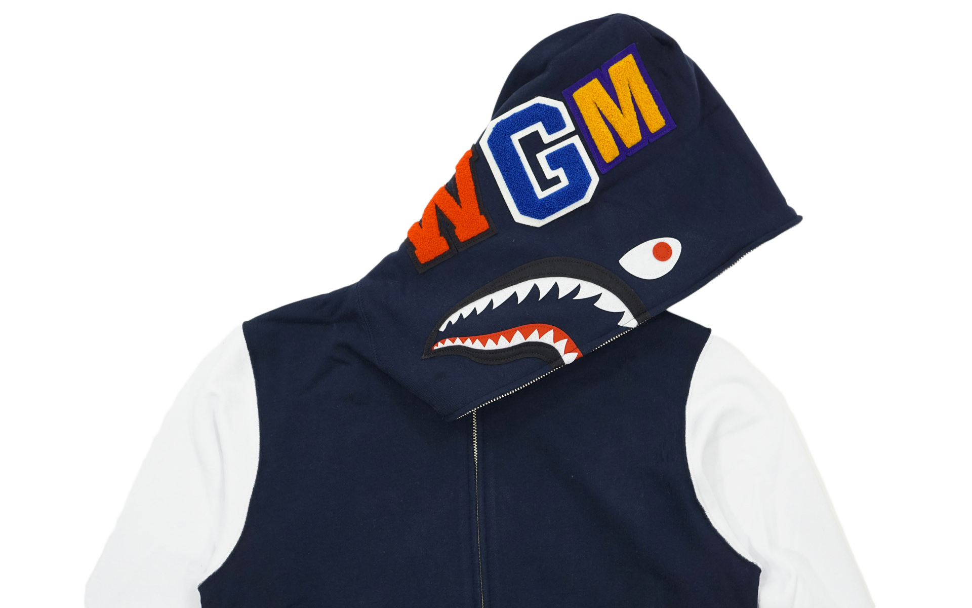 bape shark sweat varsity jacket