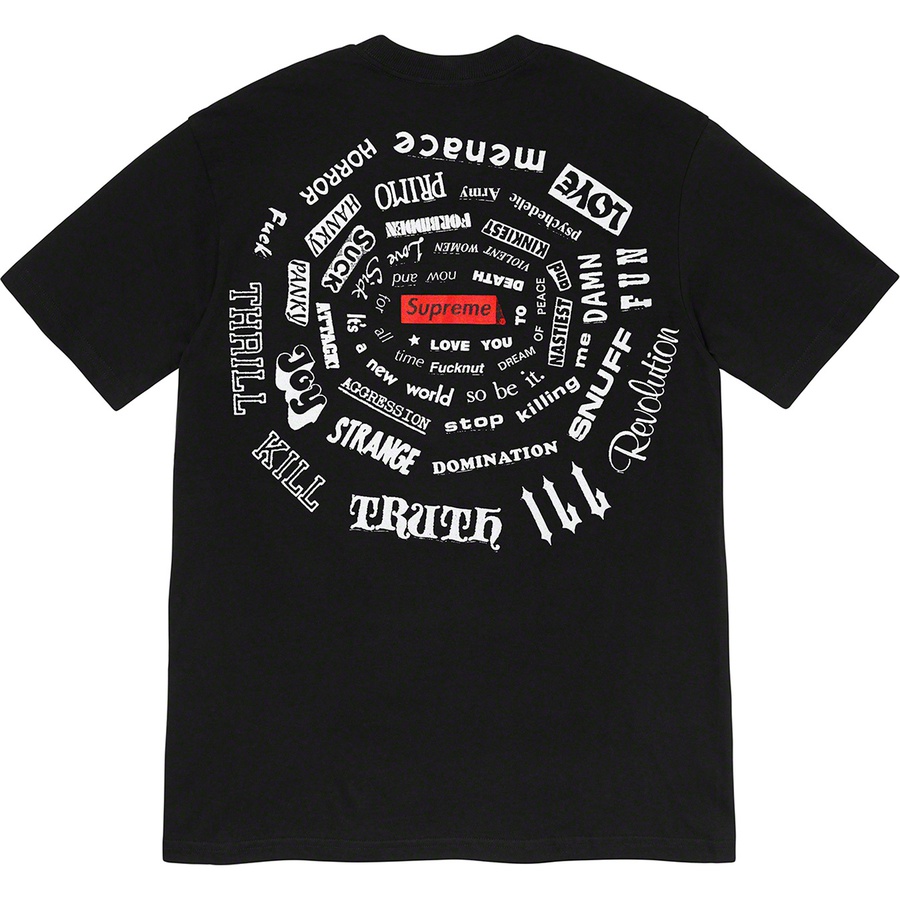 Supreme spiral tee black Clearance