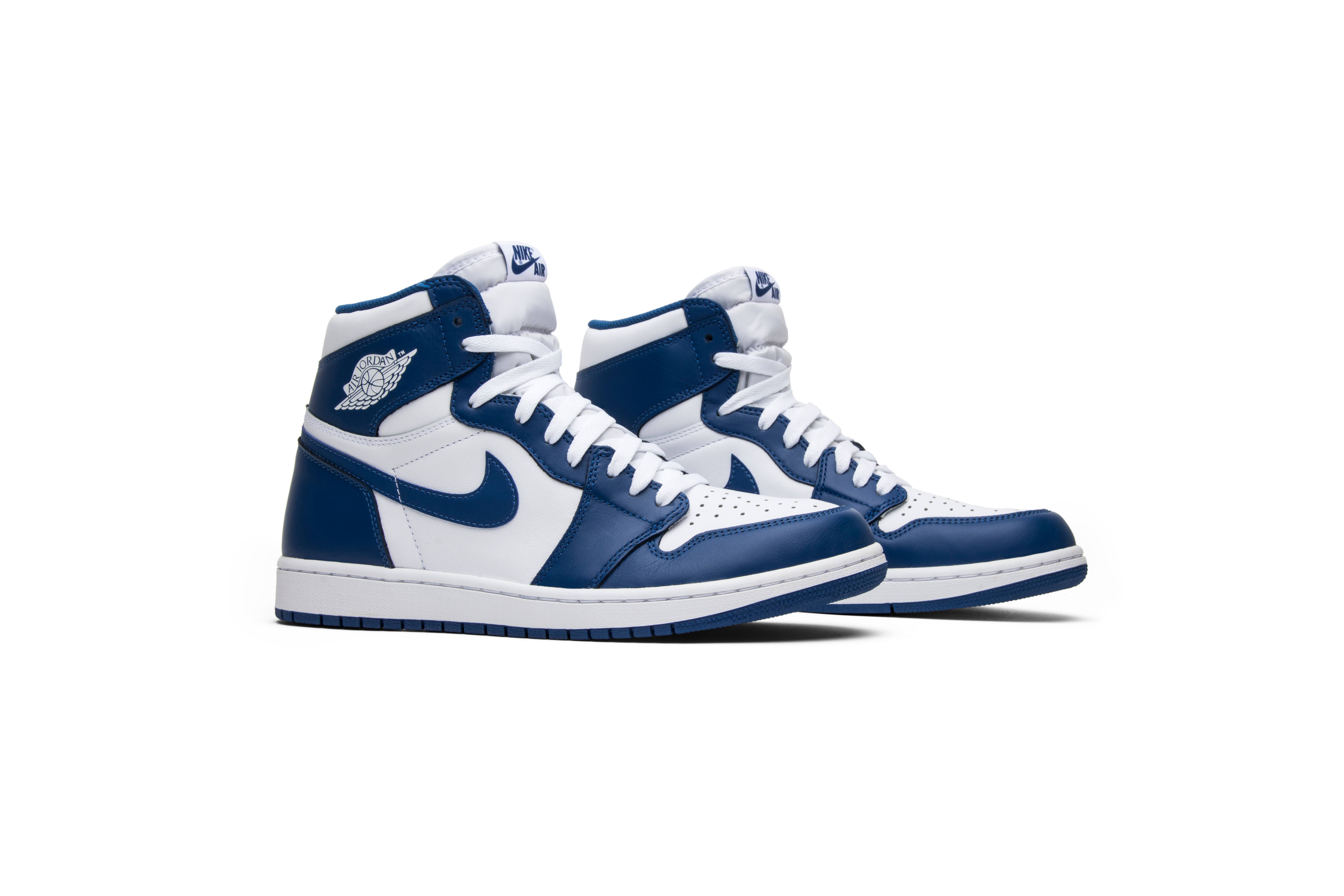 white storm blue jordan 1