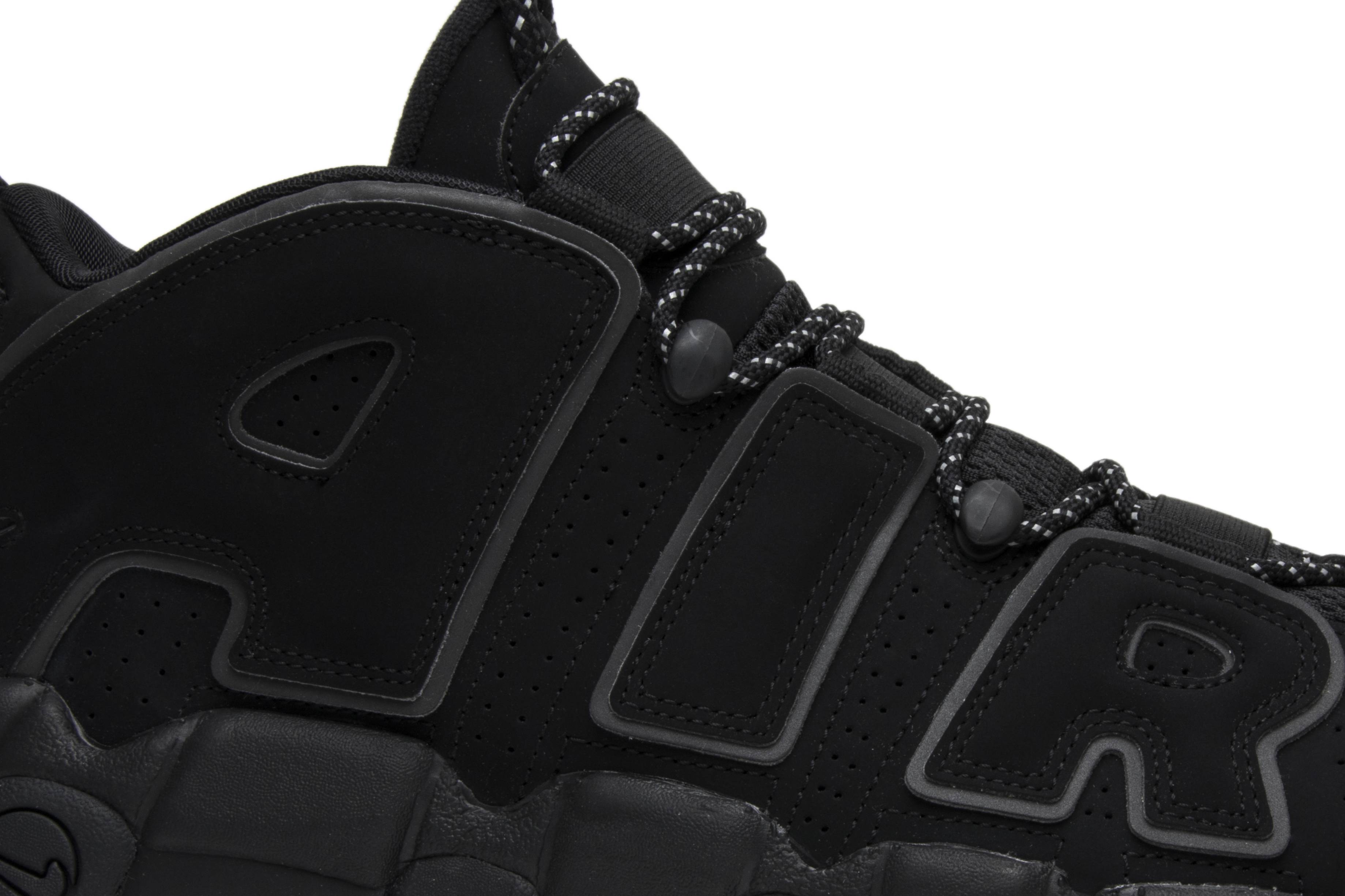 nike uptempo black reflective
