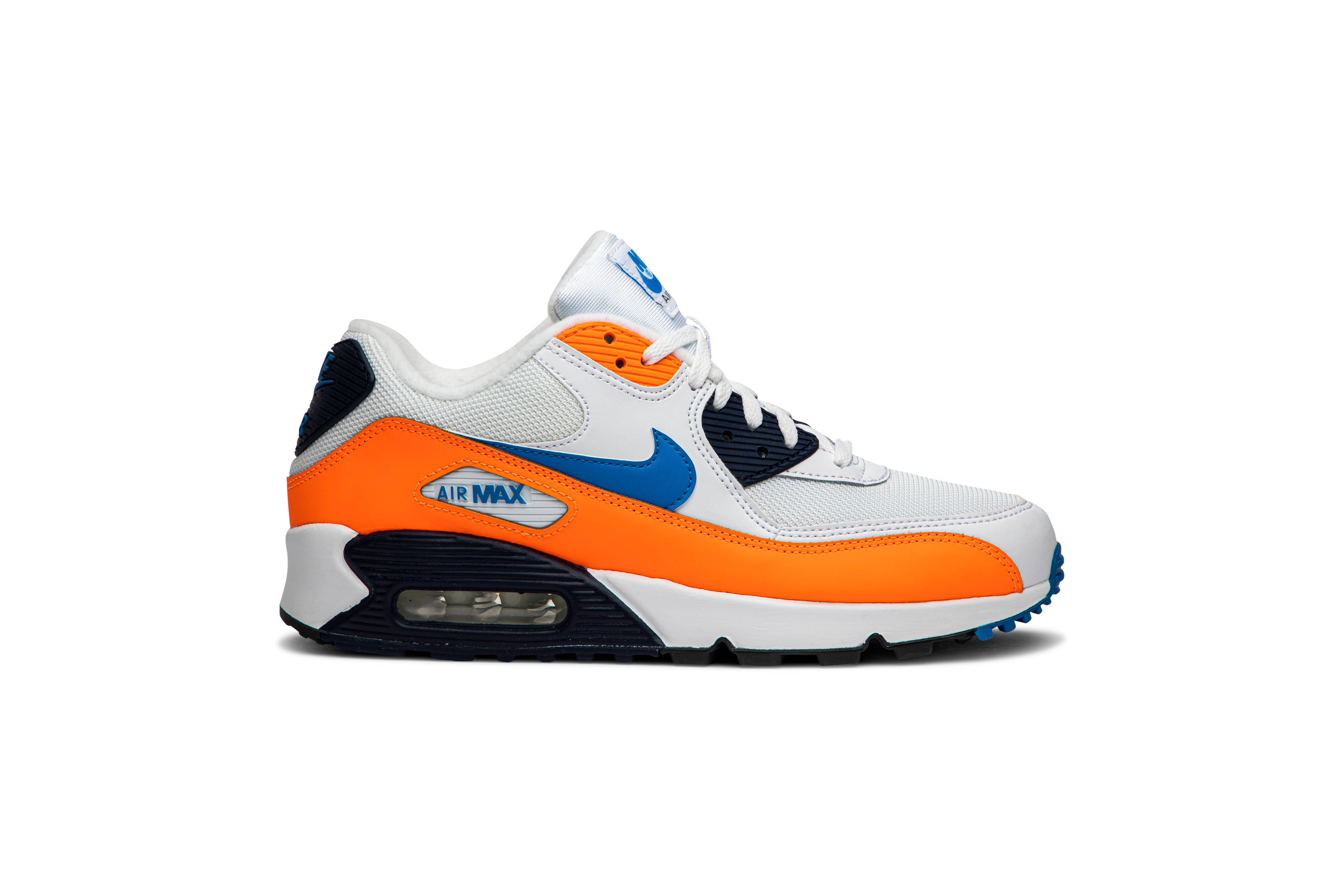 navy blue and orange air max 90