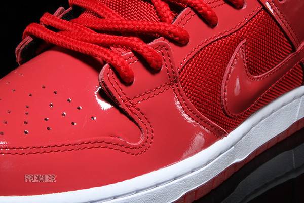 red patent leather dunks