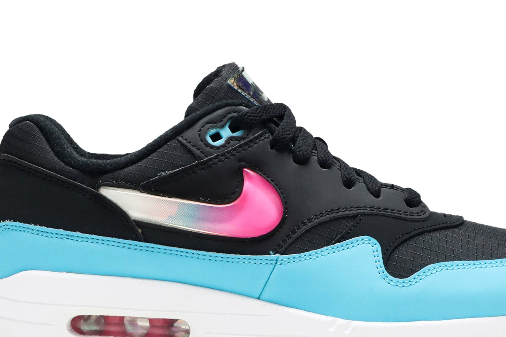 Nike Air Max 1 Jelly Swoosh Black Fuchsia Blue Fury