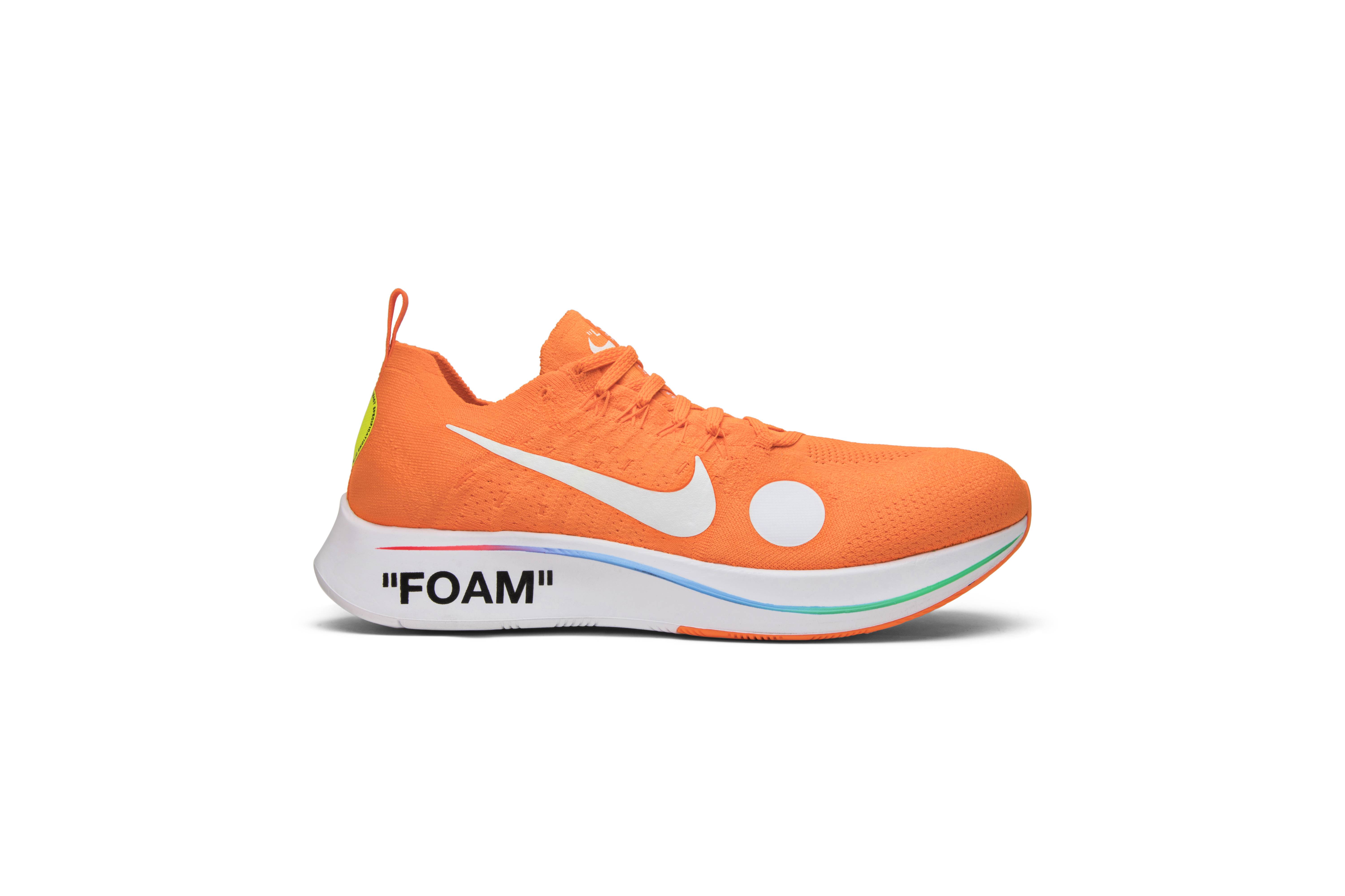 nike x off white zoom fly mercurial orange