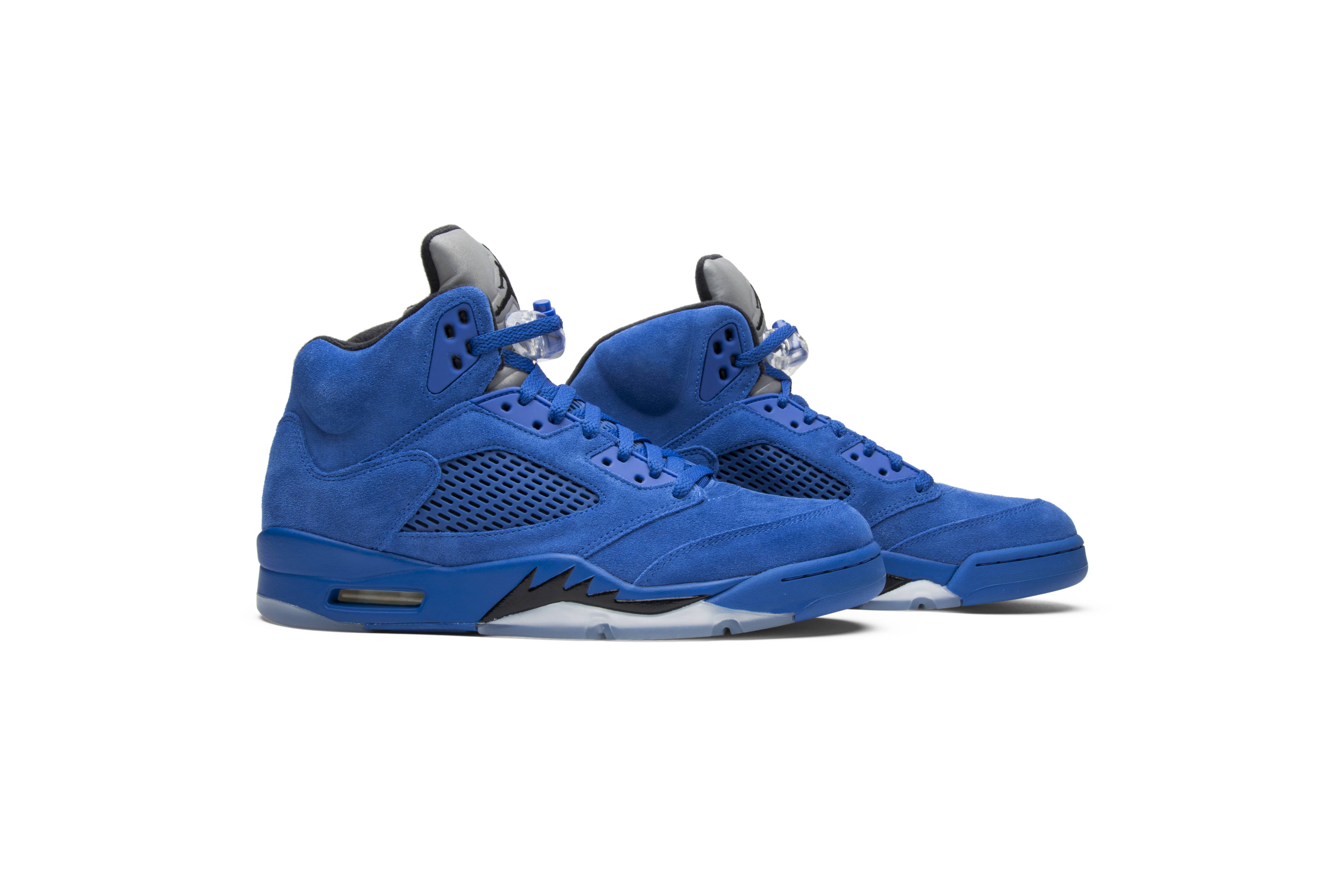 blue suede jordans 5