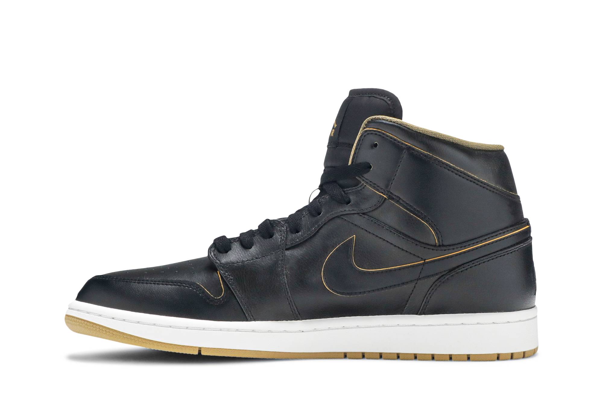 jordan 1 retro mid black metallic gold
