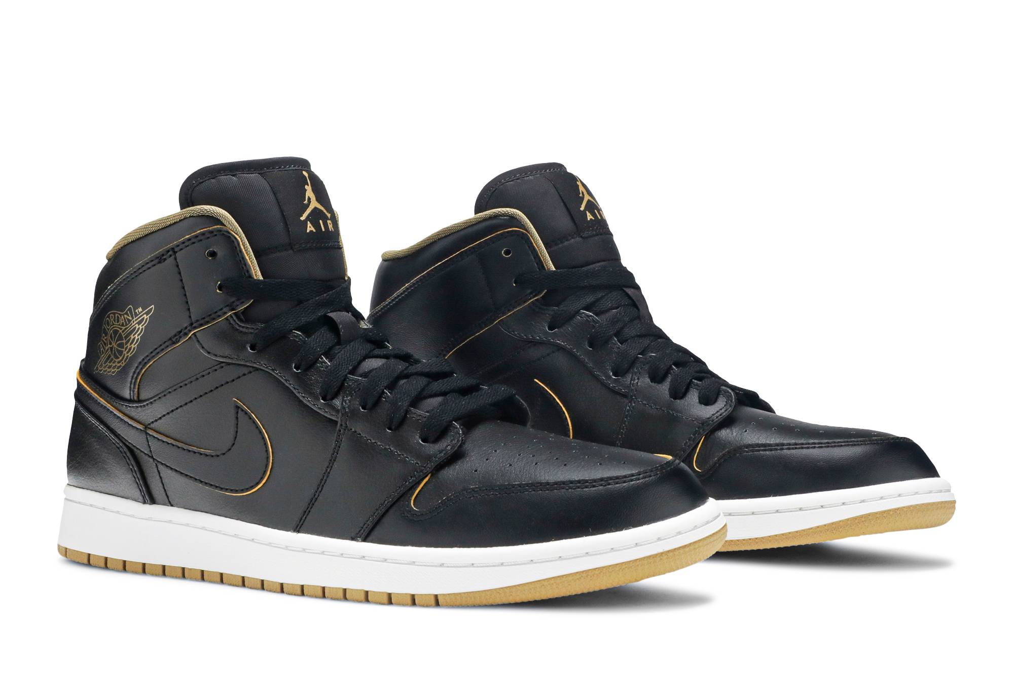 black and gold jordan 1 mids