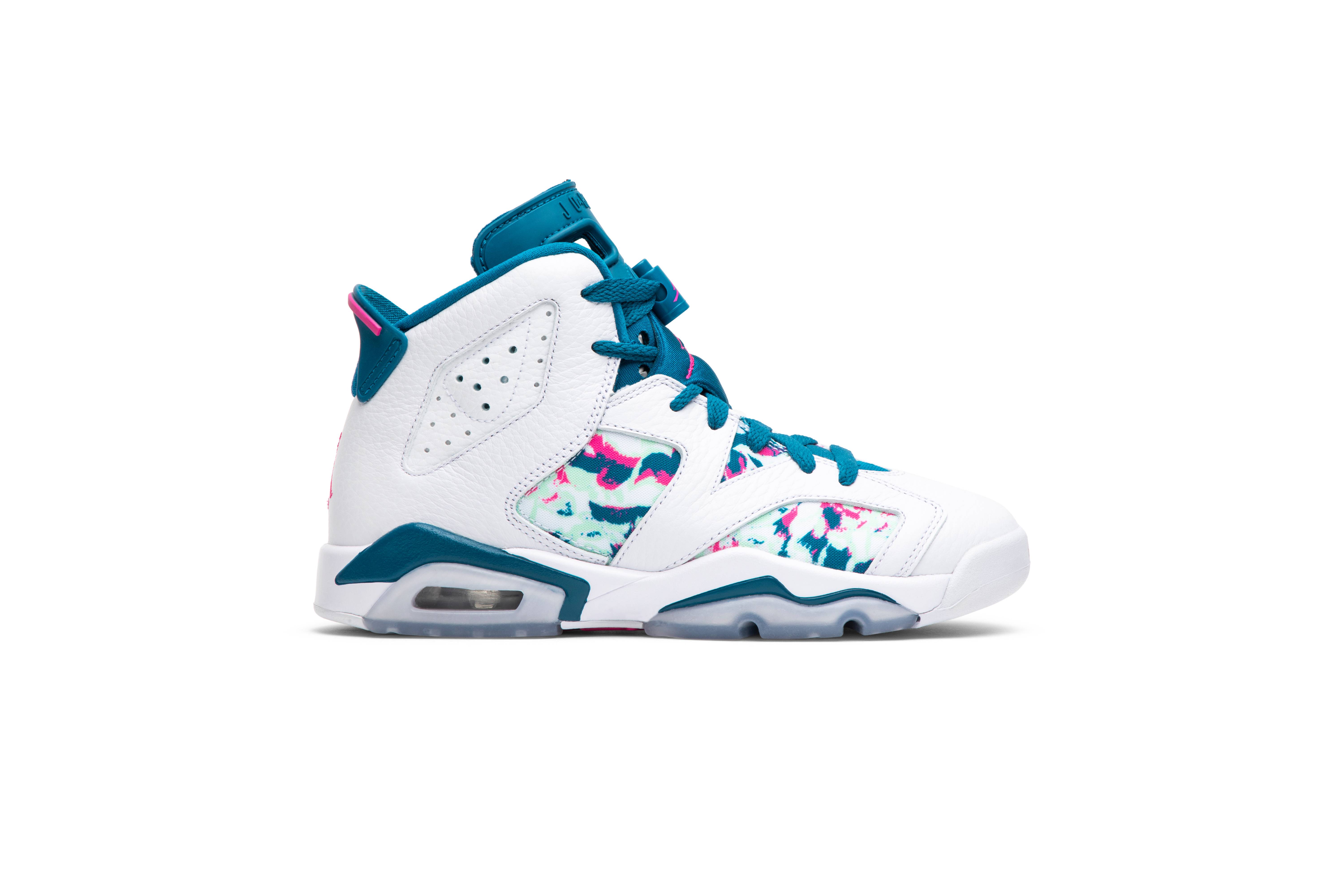 jordan 6 retro white laser fuchsia green abyss