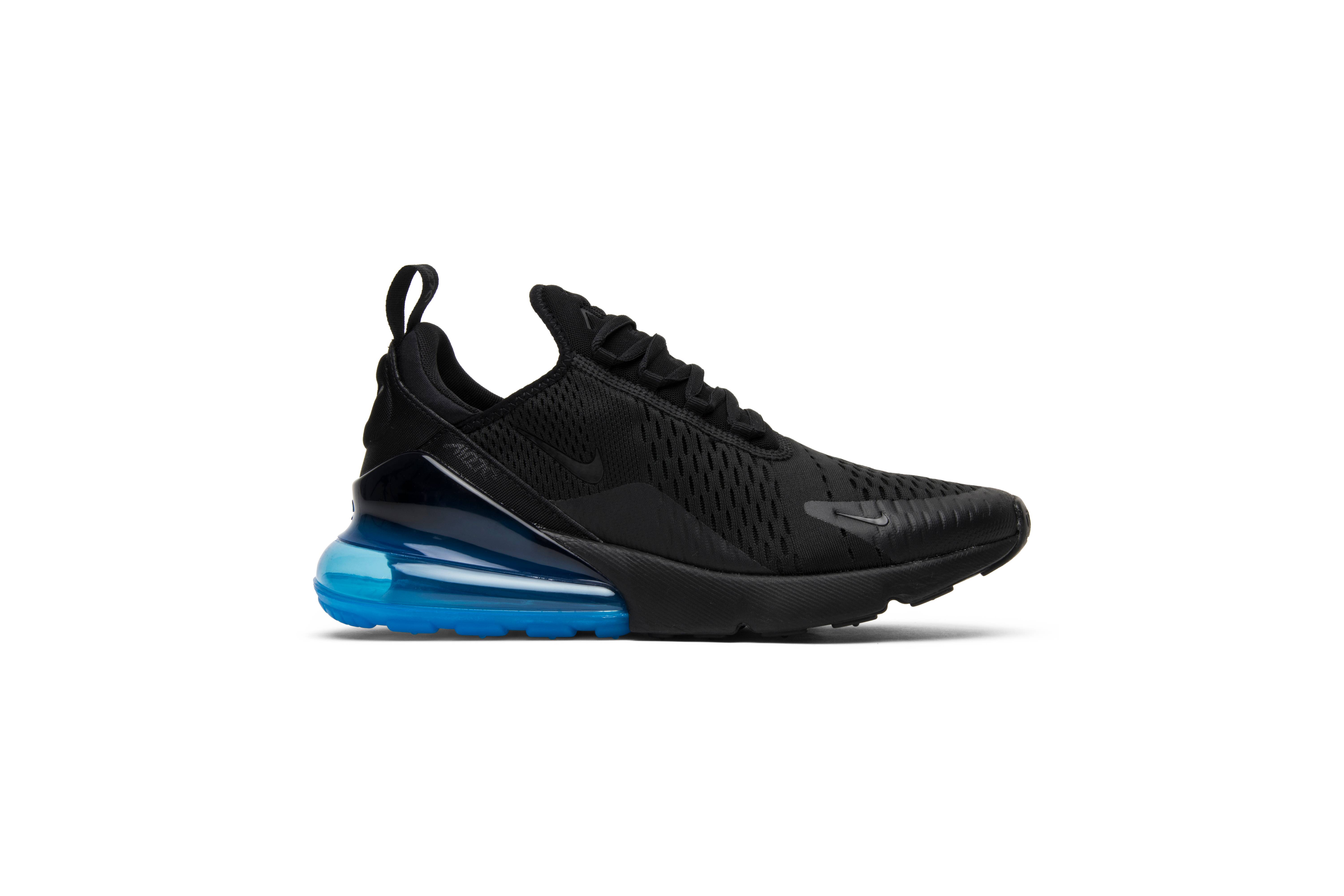 air max 270 black with blue bubble