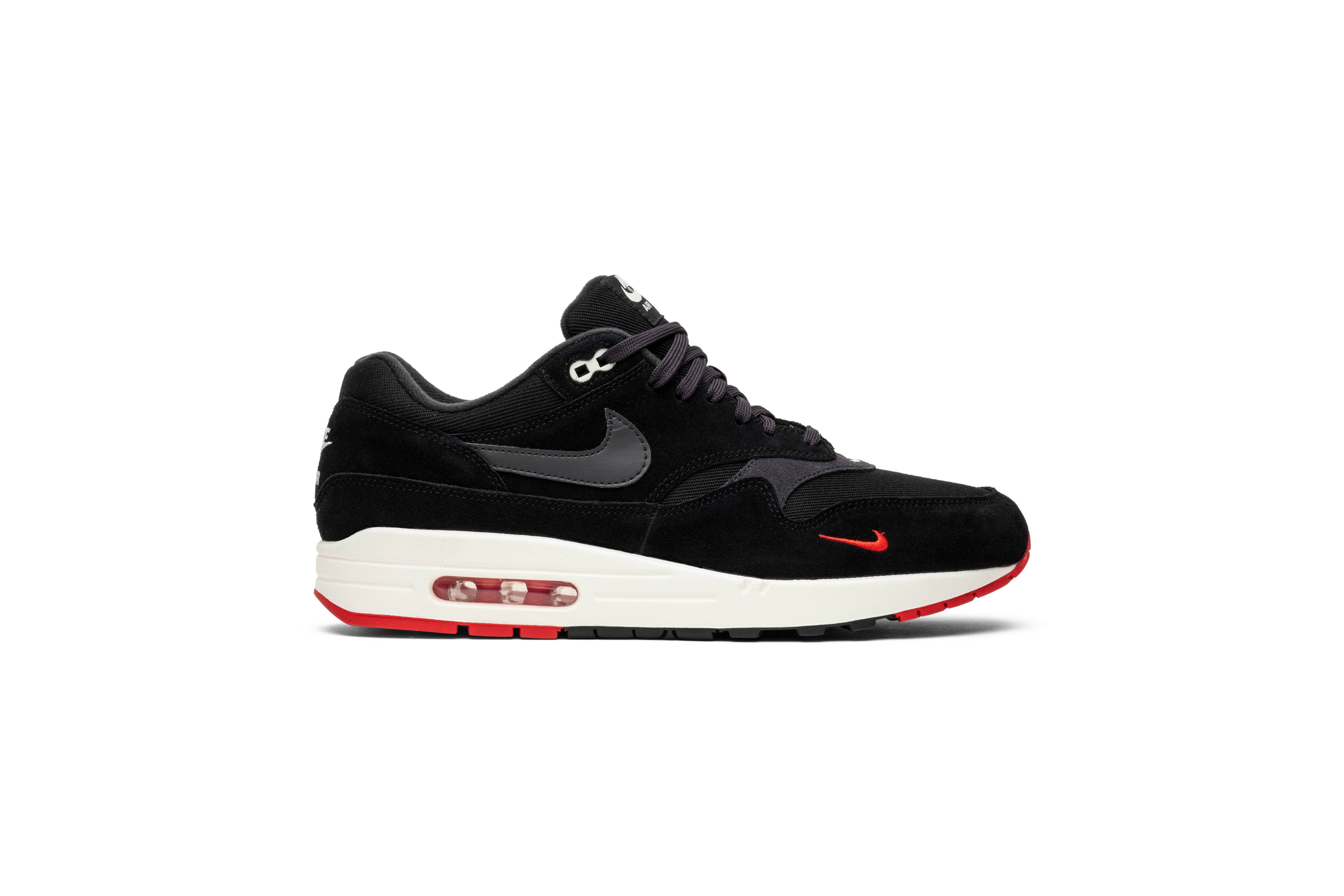 nike air max 1 mini swoosh black red