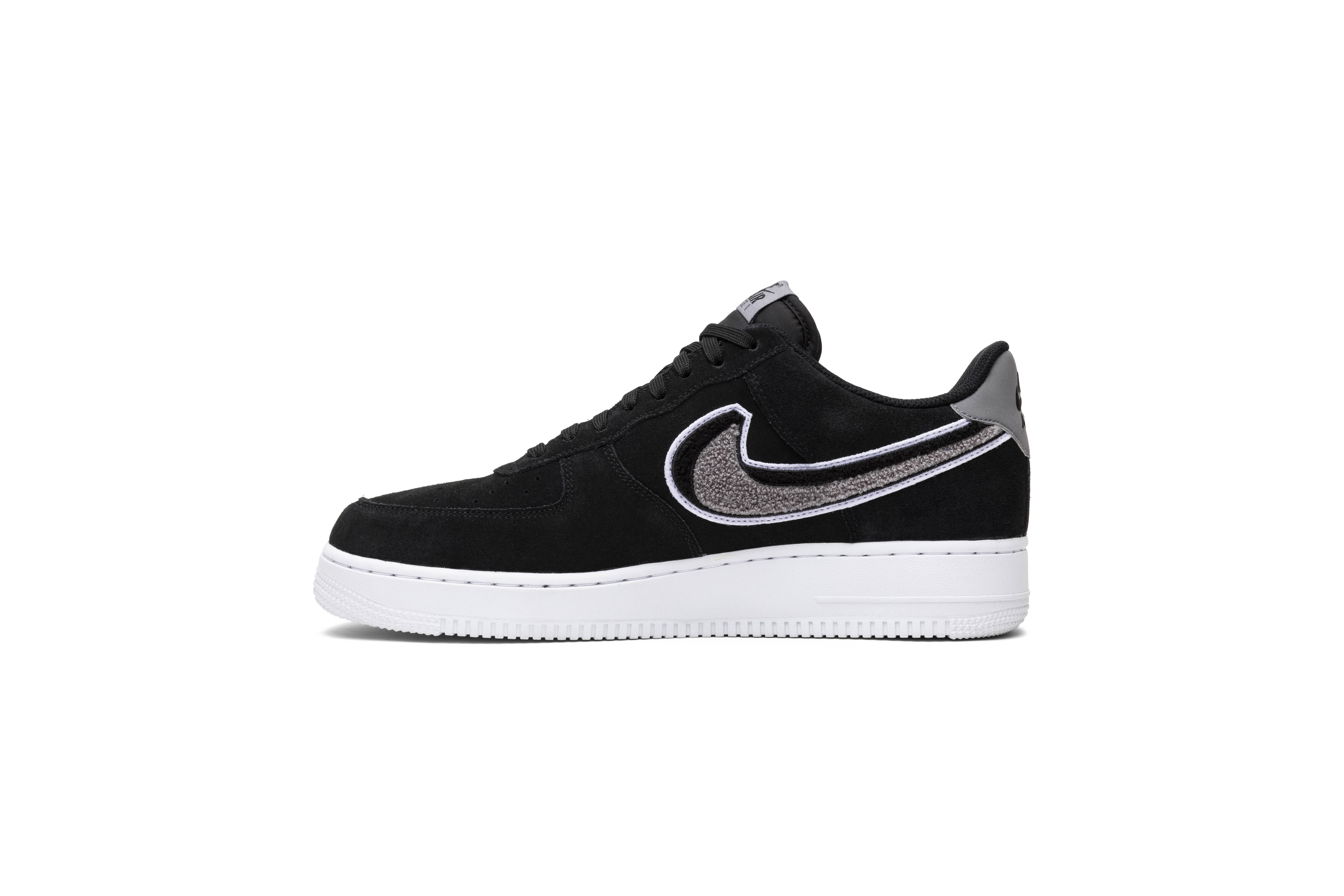 air force 1 low 3d chenille swoosh black cool grey