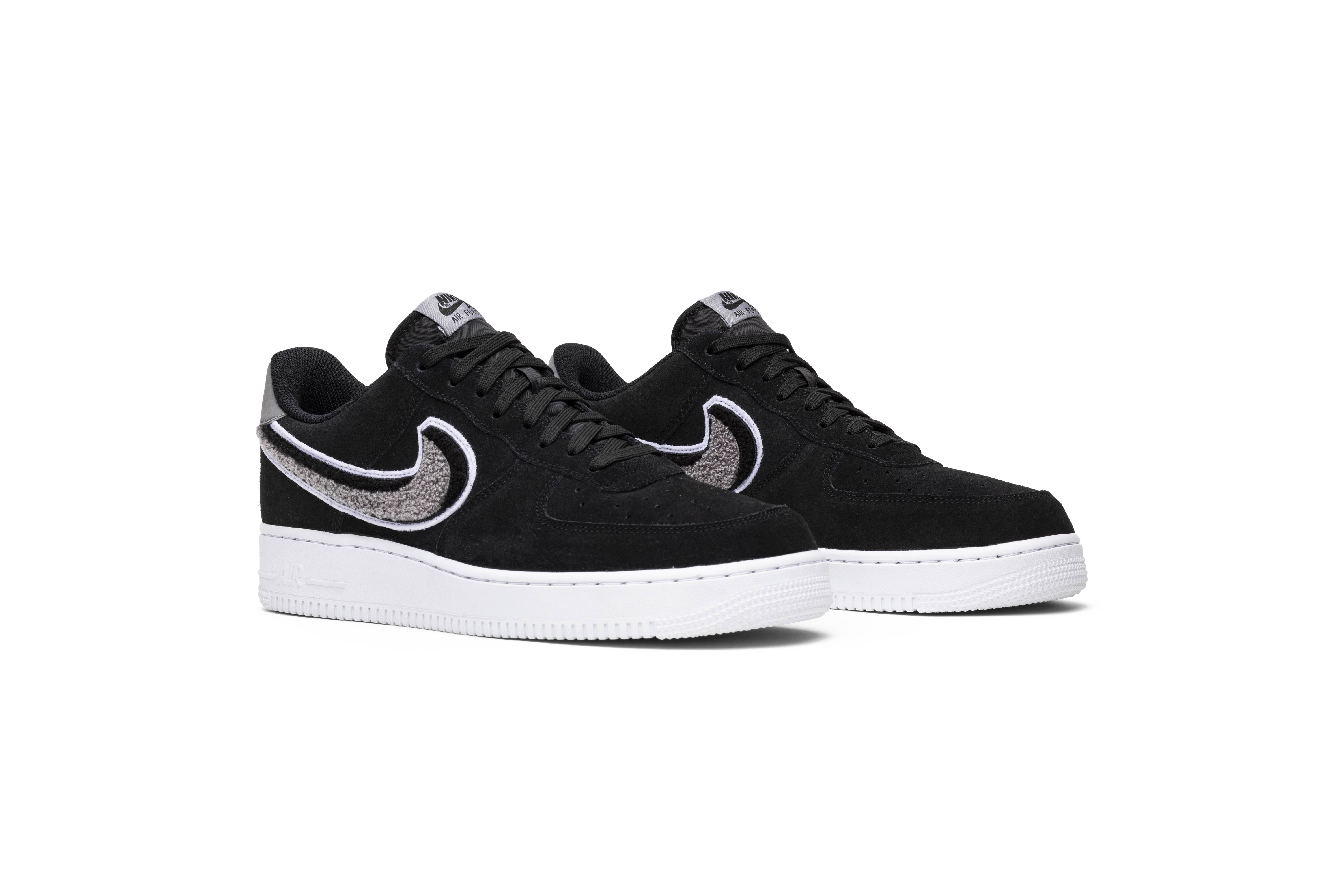 air force 1 low 3d chenille swoosh black cool grey