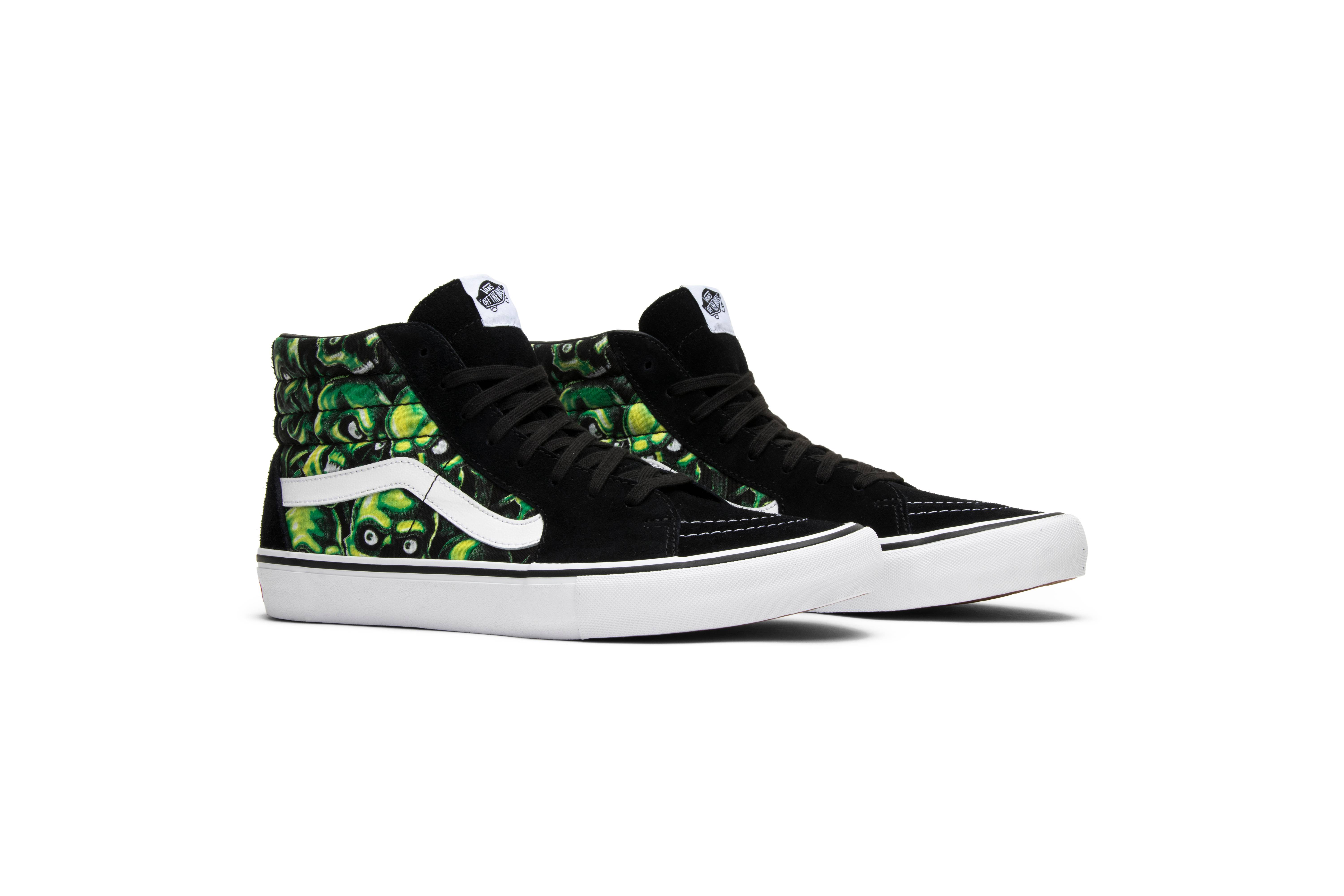 supreme vans green skull