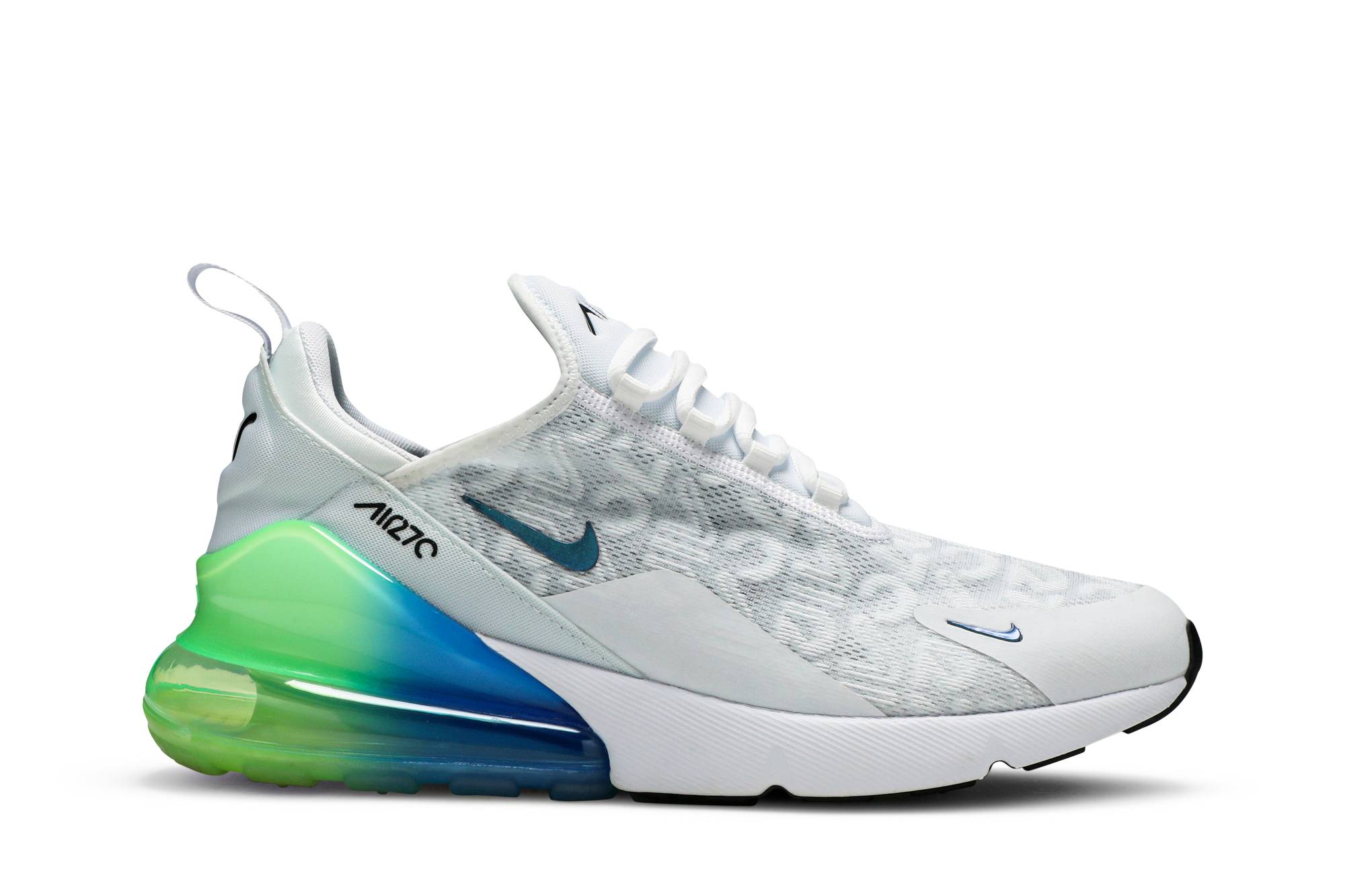 nike white green and blue air max 270