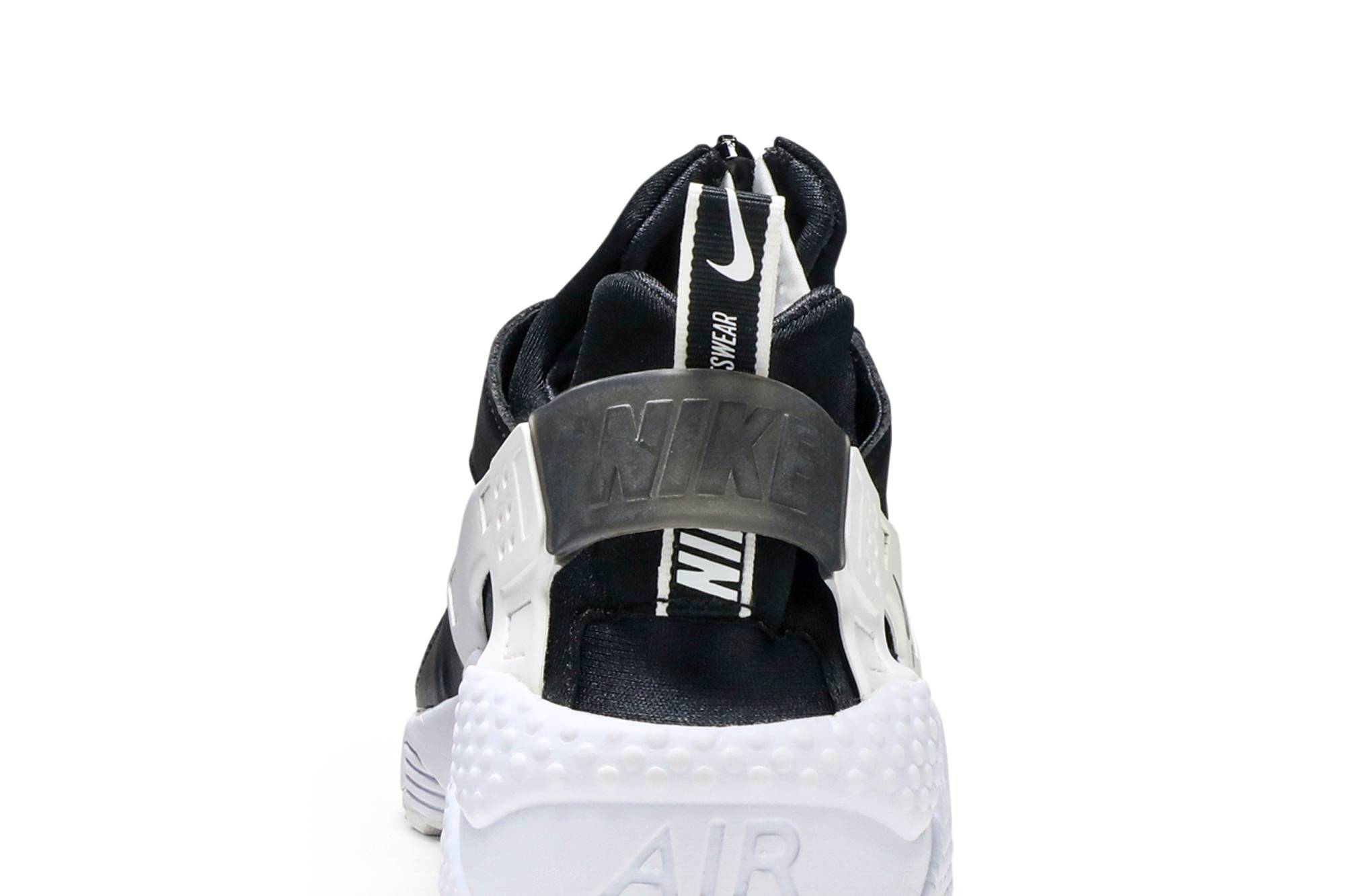 nike air huarache run zip black white