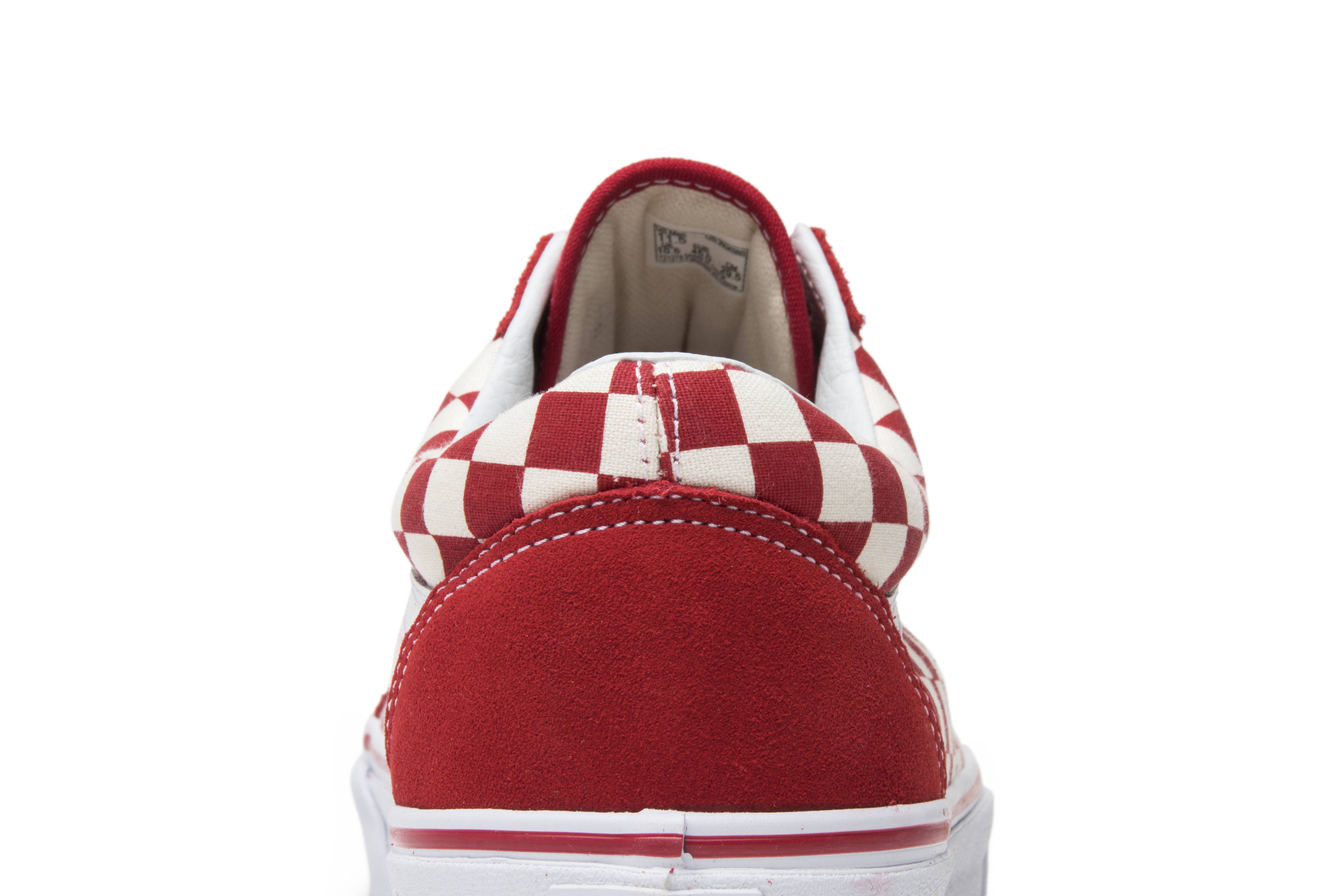 red old skool vans checkered