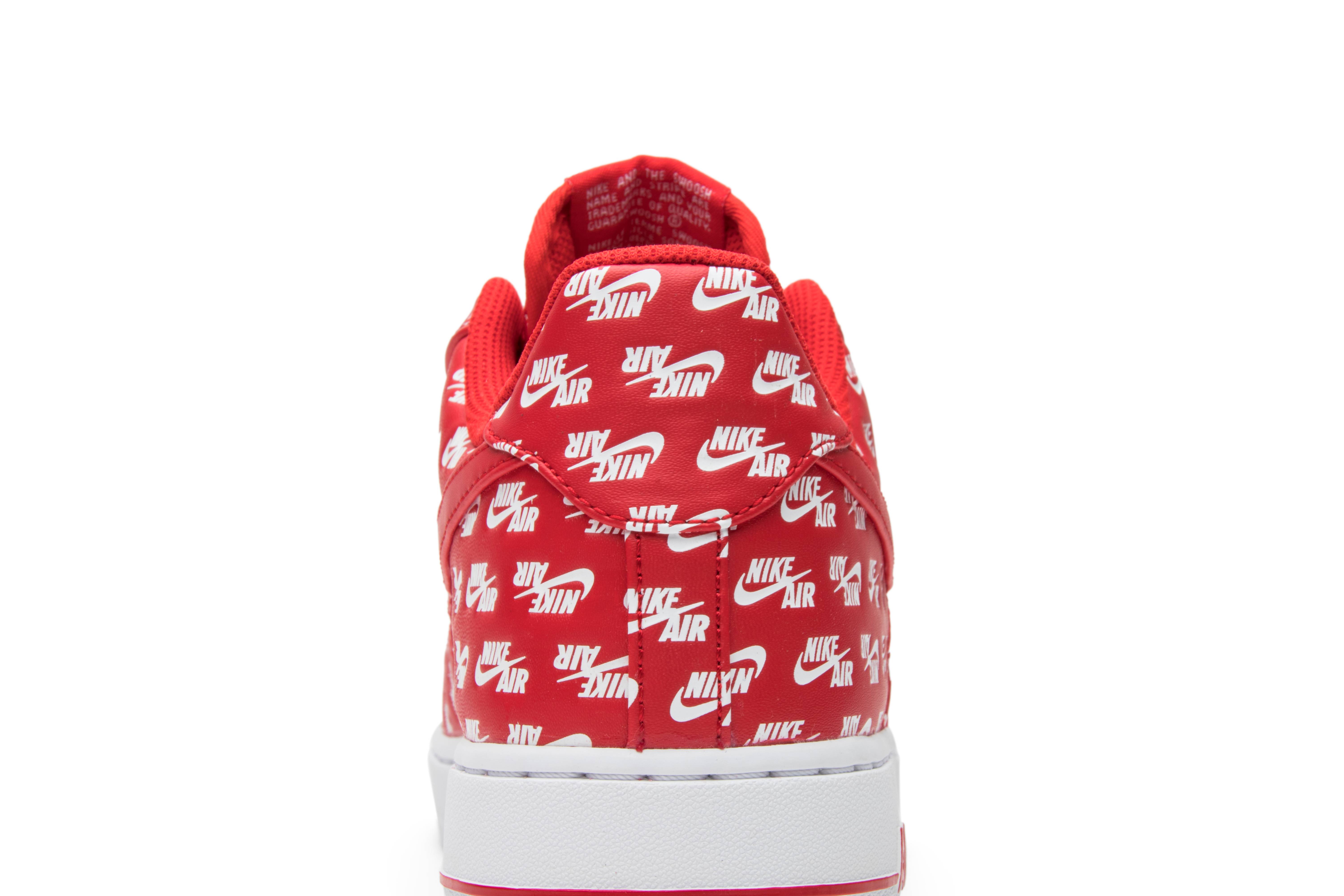 nike air force 1 low all over logo red