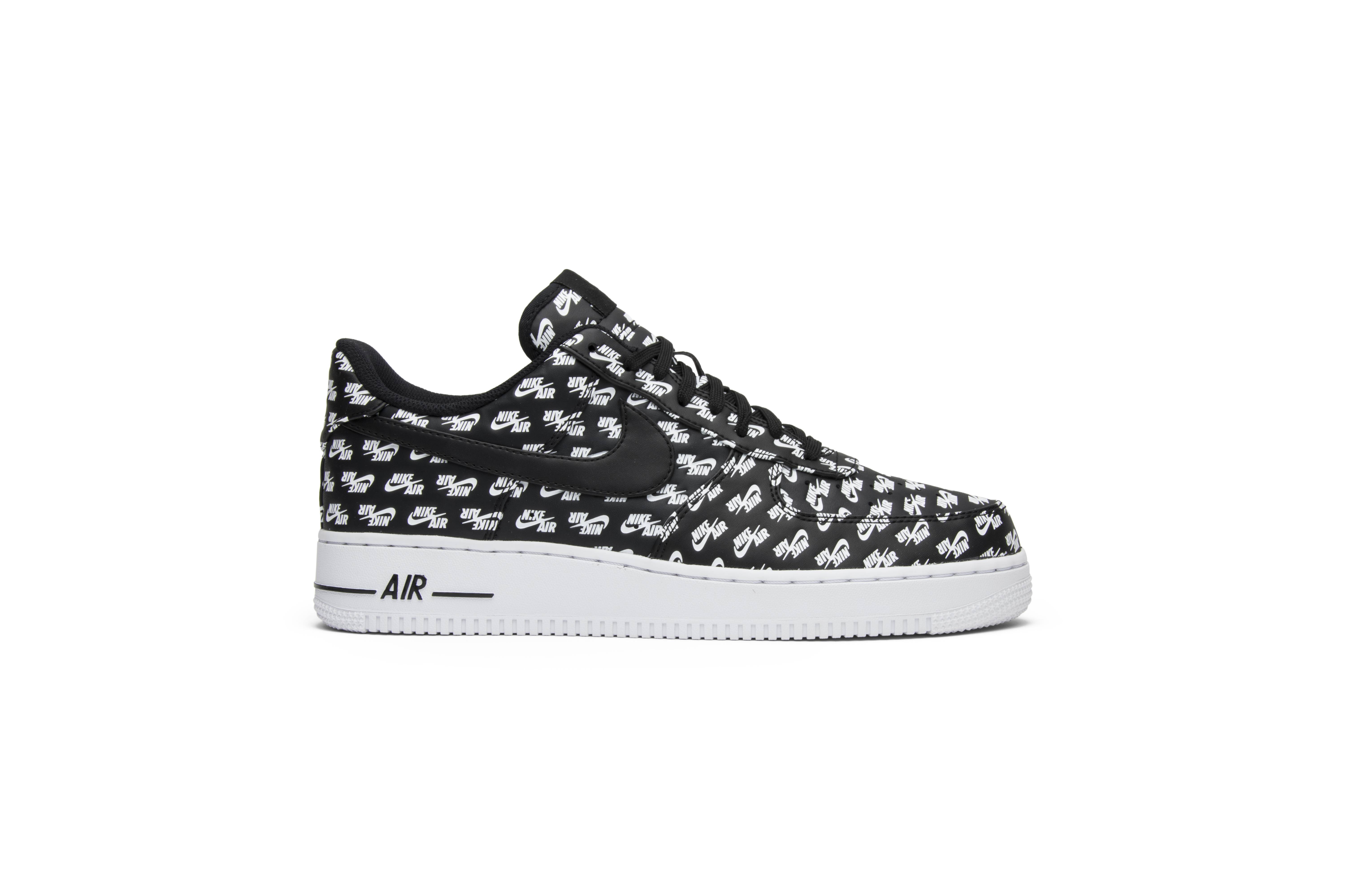 nike air force 1 low all over logo black