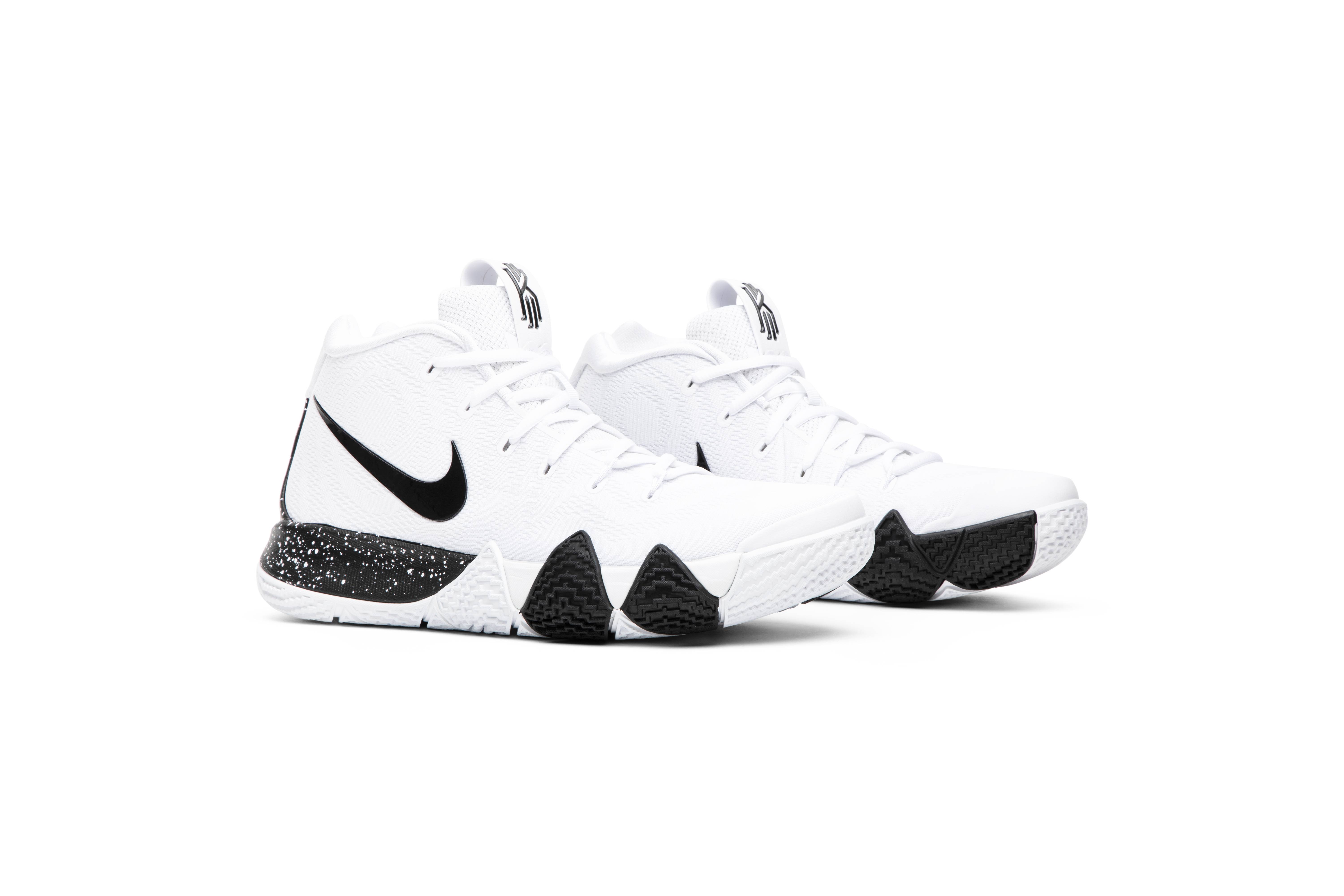 white and black kyrie 4