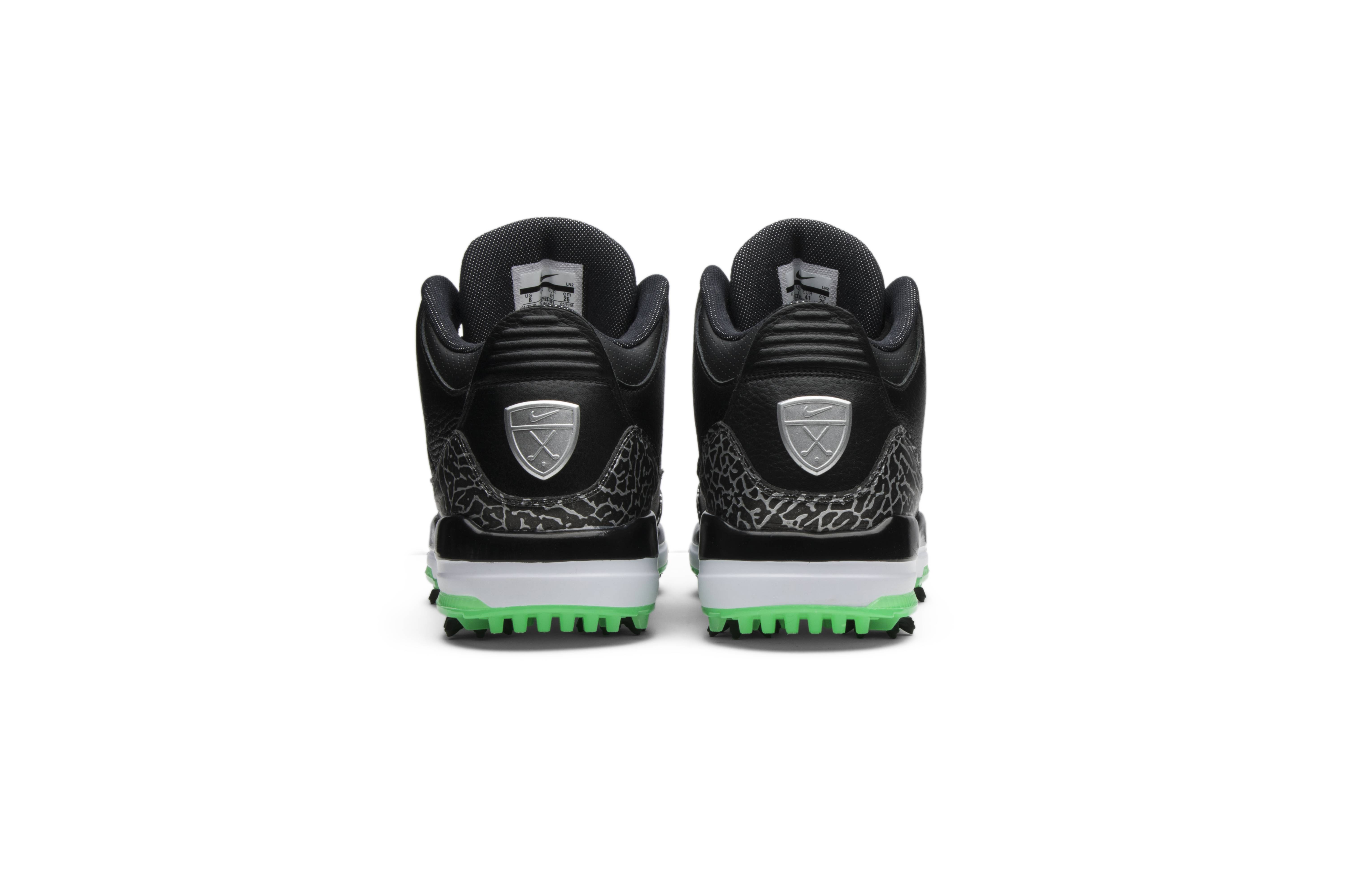 jordan 3 retro golf black green glow