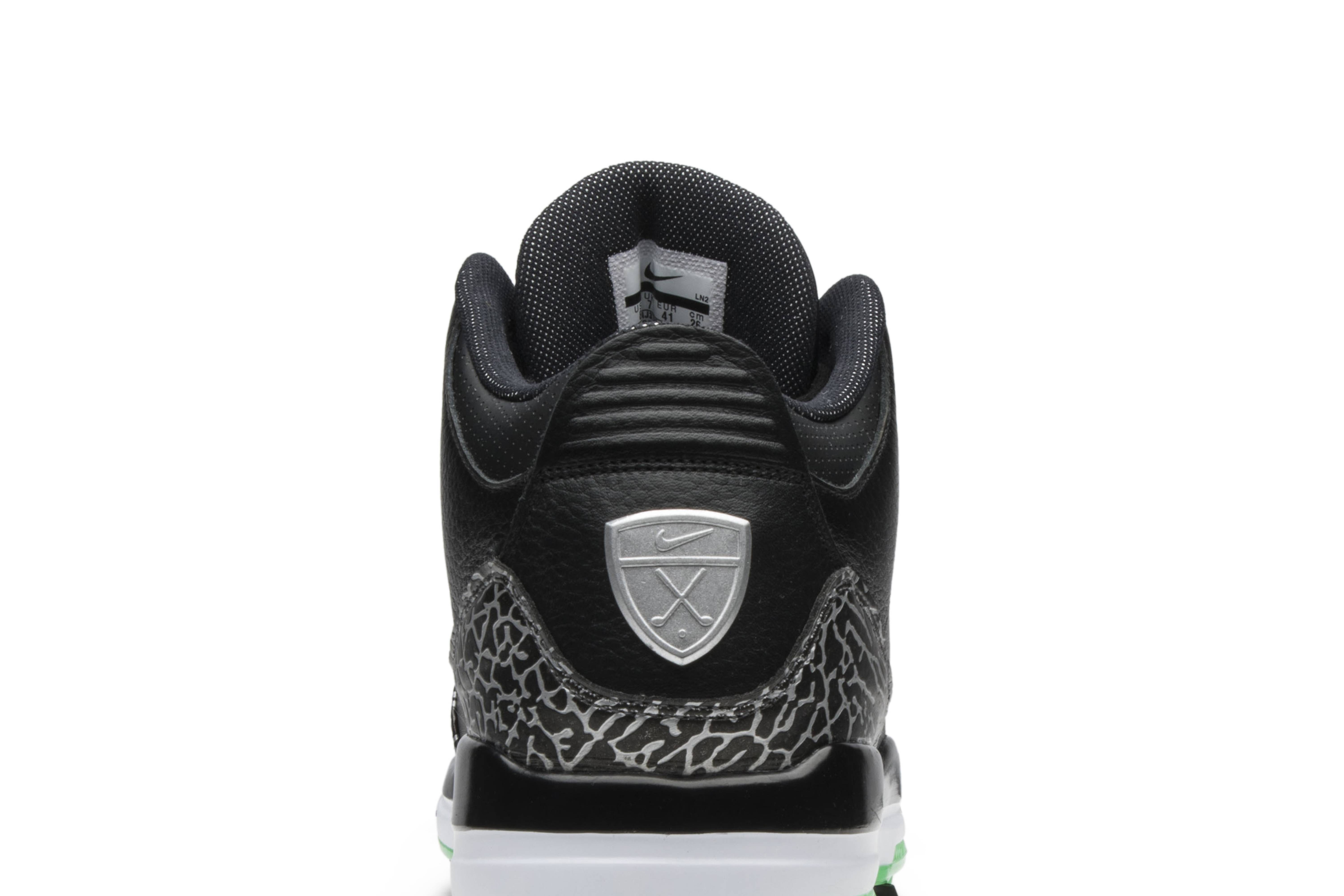 jordan 3 retro golf black green glow