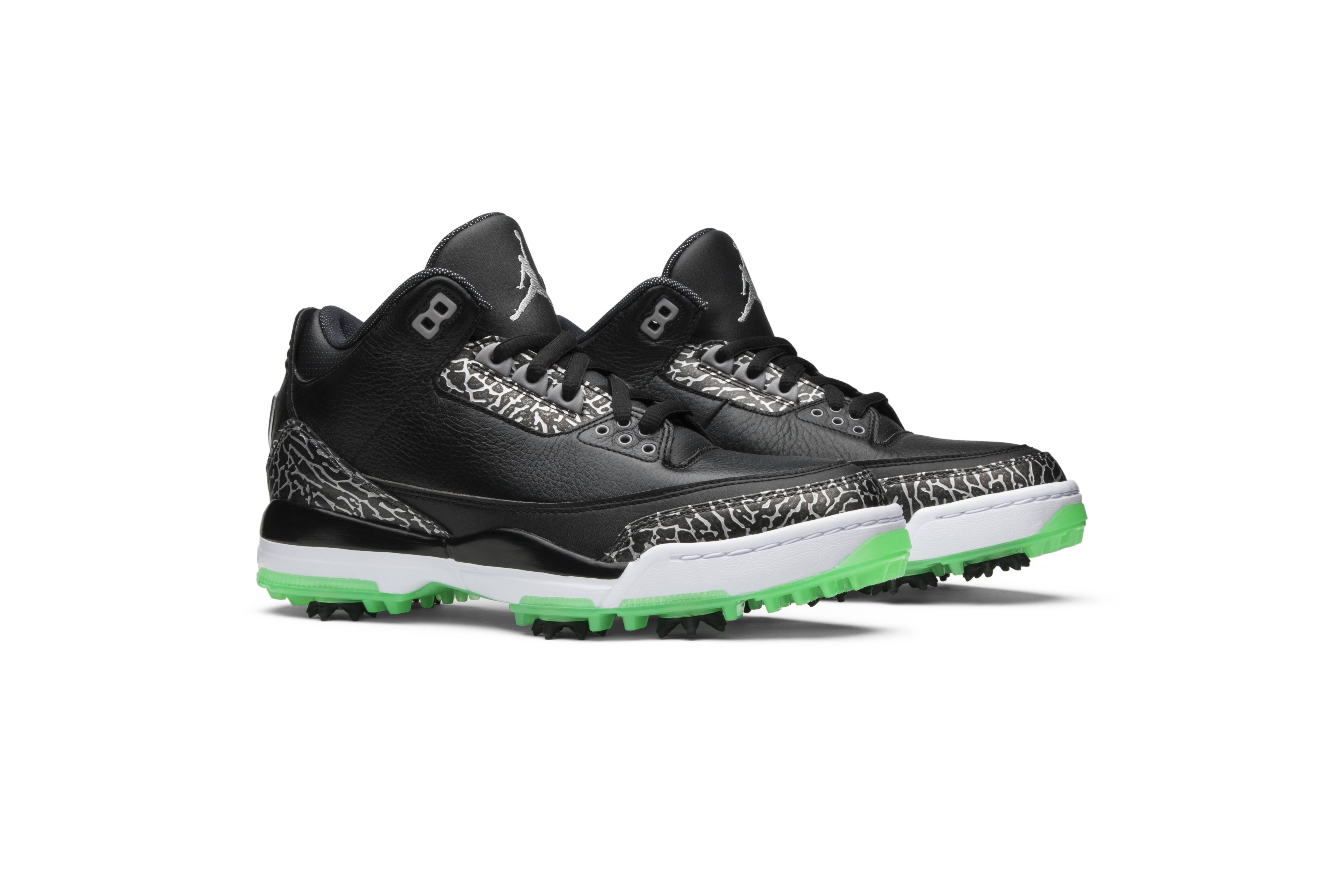 jordan 3 retro golf black green glow