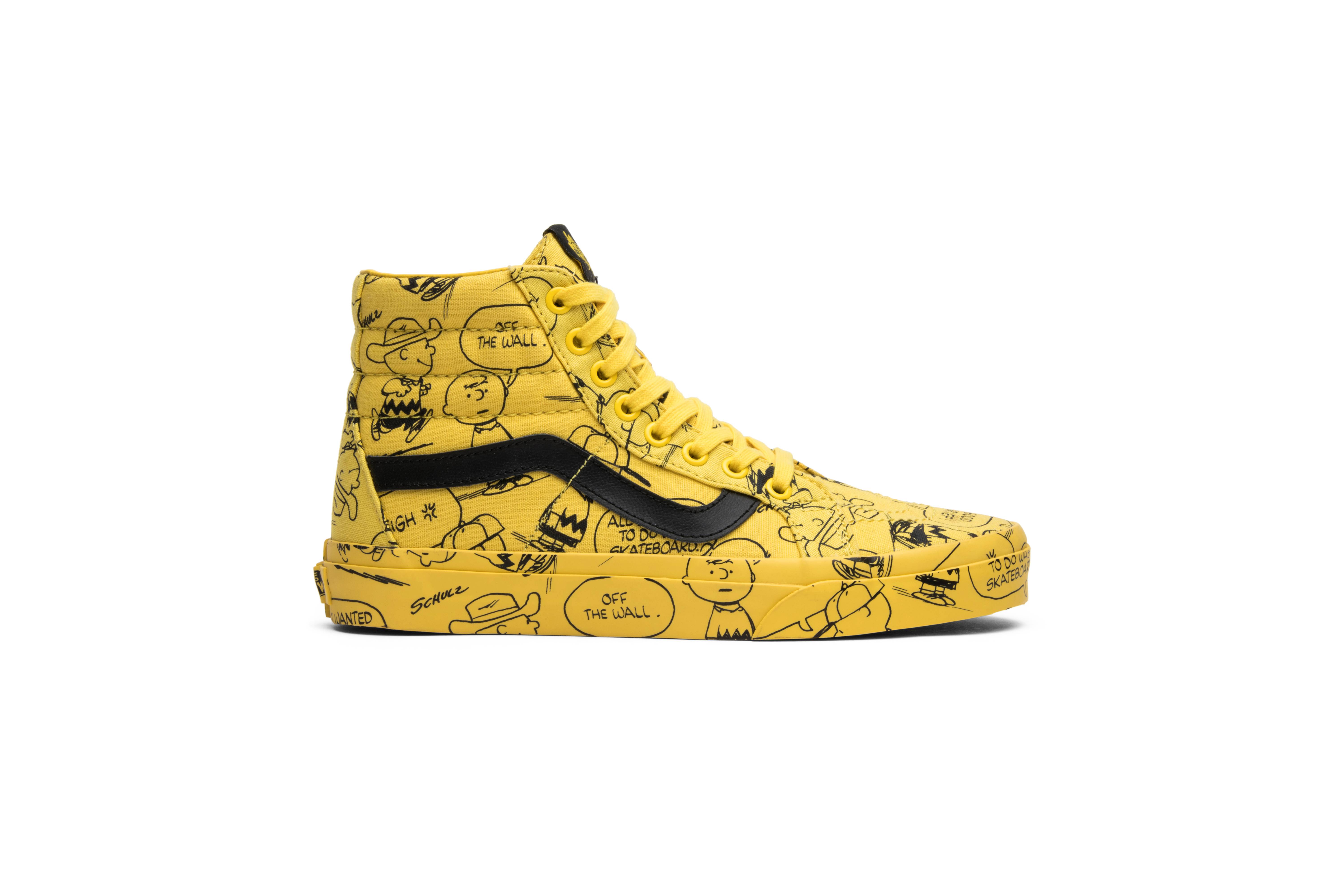 snoopy vans yellow and black