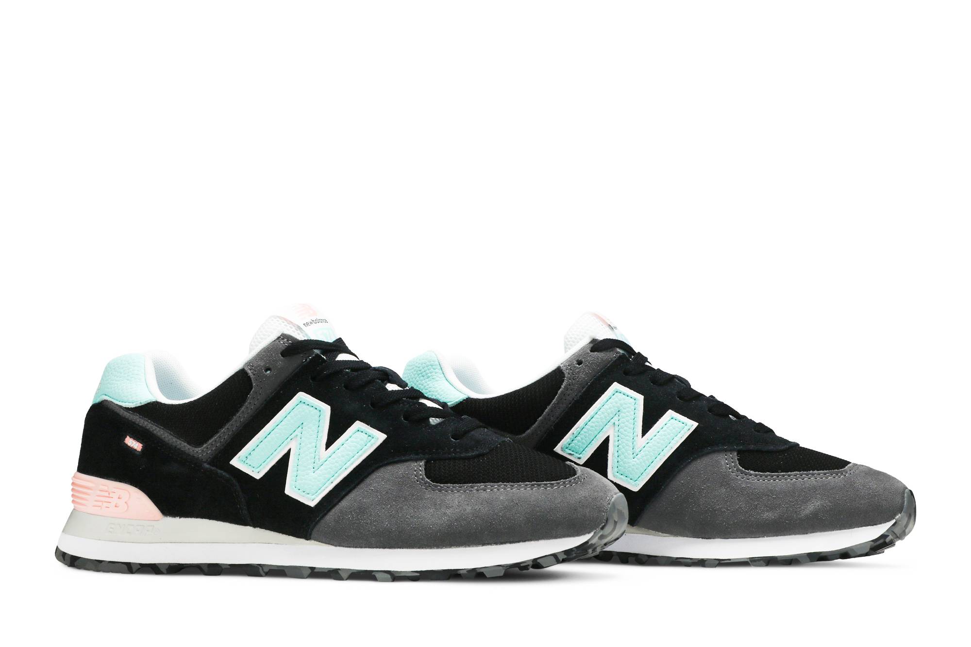 new balance 574 marbled street black