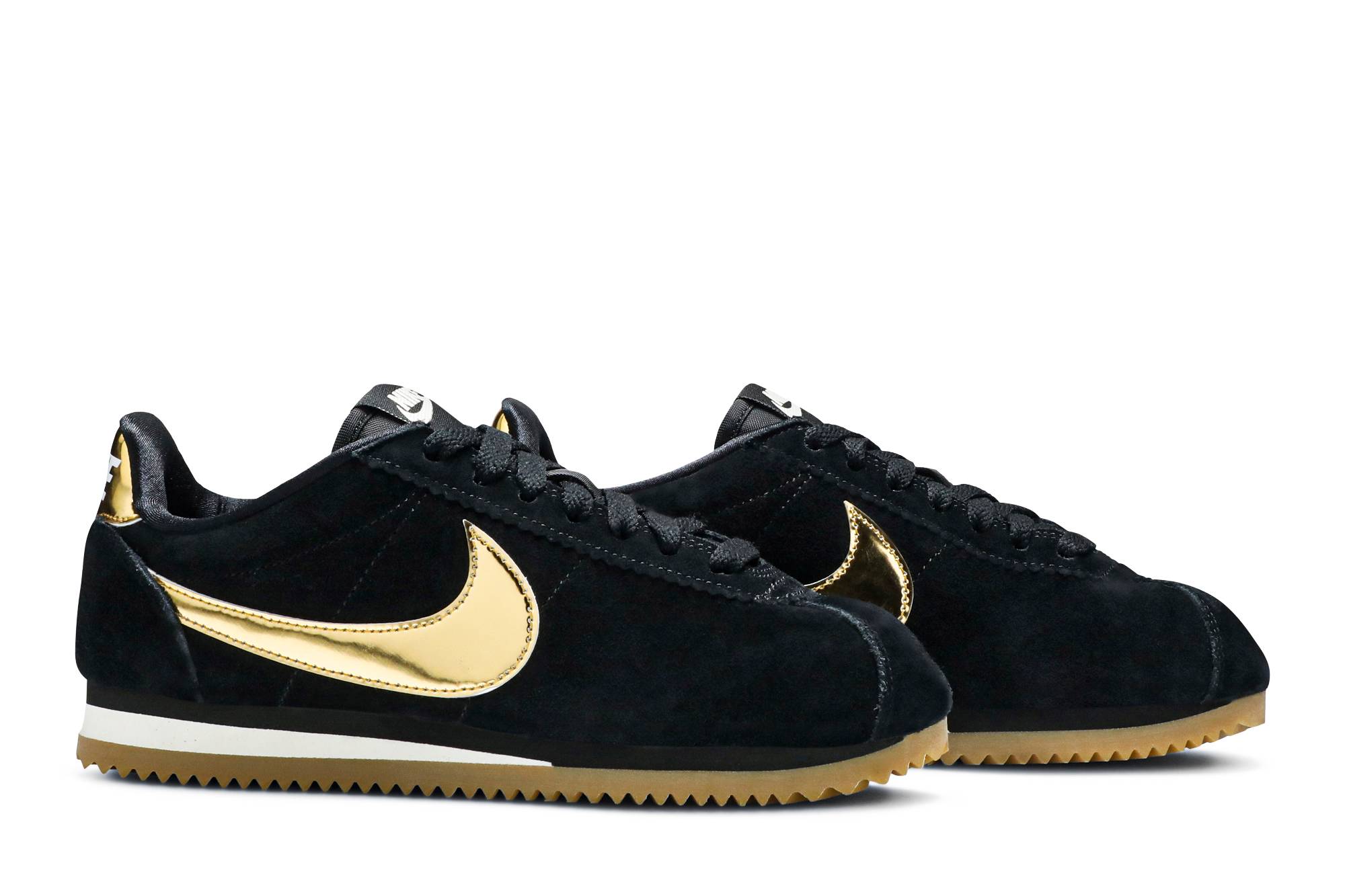 nike black and gold cortez