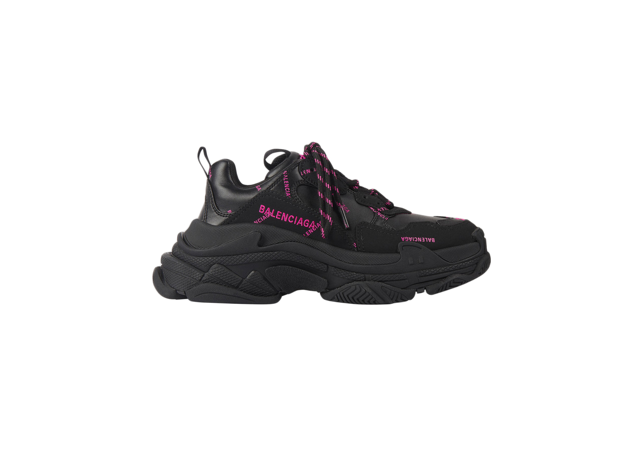 pink and black balenciaga triple s