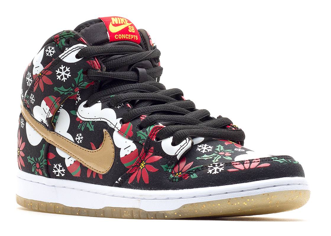 nike sb dunk high concepts ugly christmas sweater