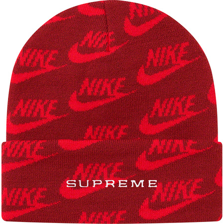 supreme nike jacquard logos beanie black