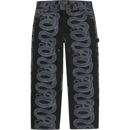 supreme hysteric glamour snake double knee denim painter pant