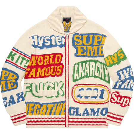 supreme hysteric glamour zip up sweater