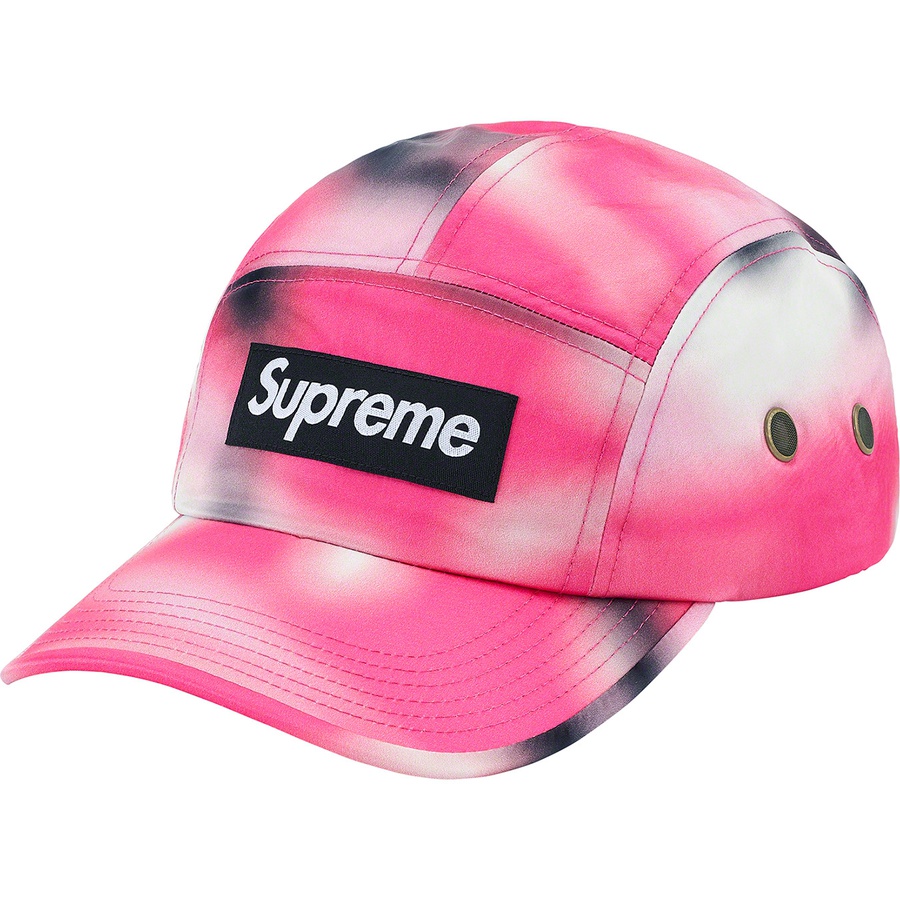 supreme washed satin camo camp cap