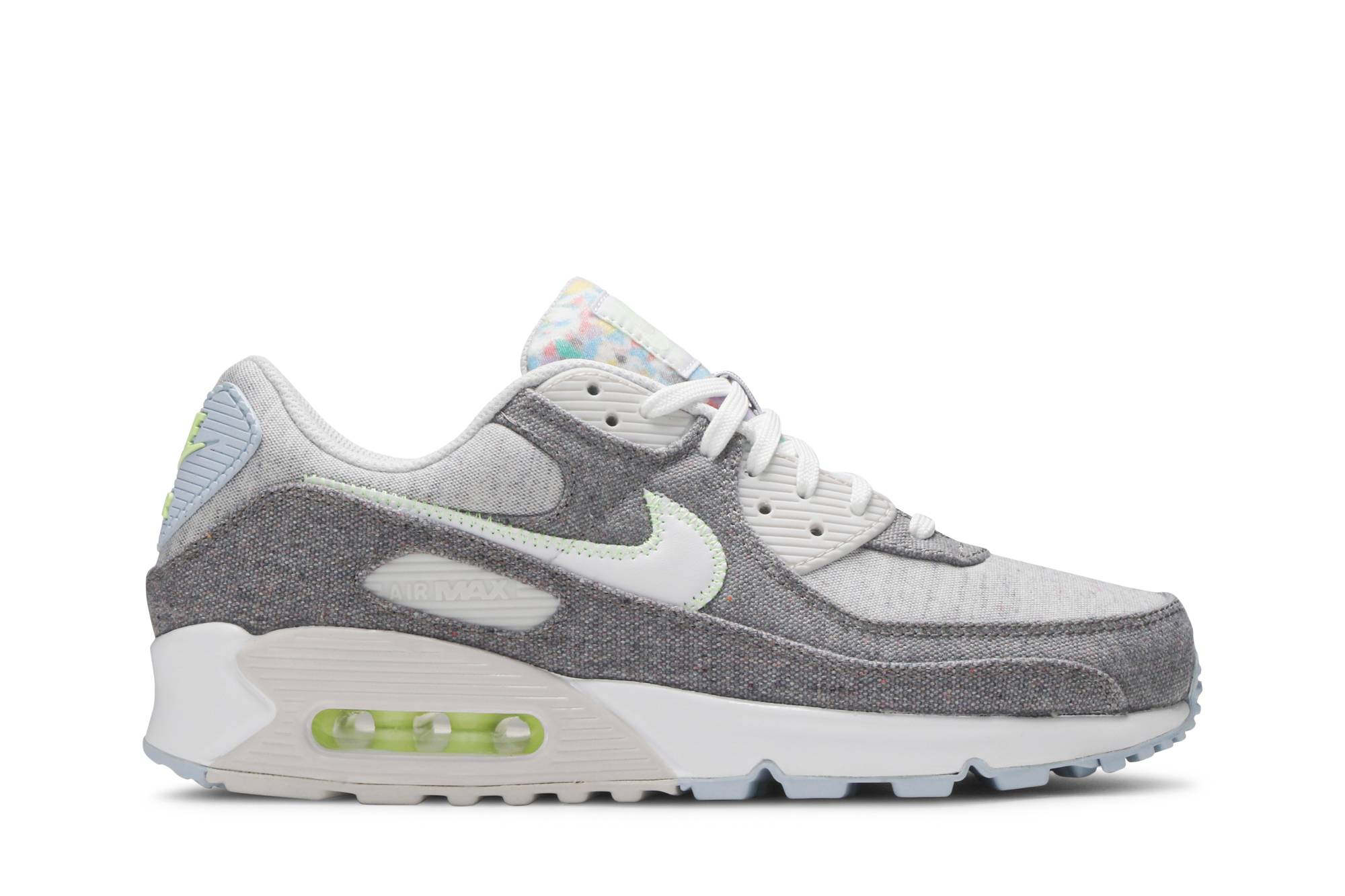 nike air max 90 recycled canvas sneakers in gray